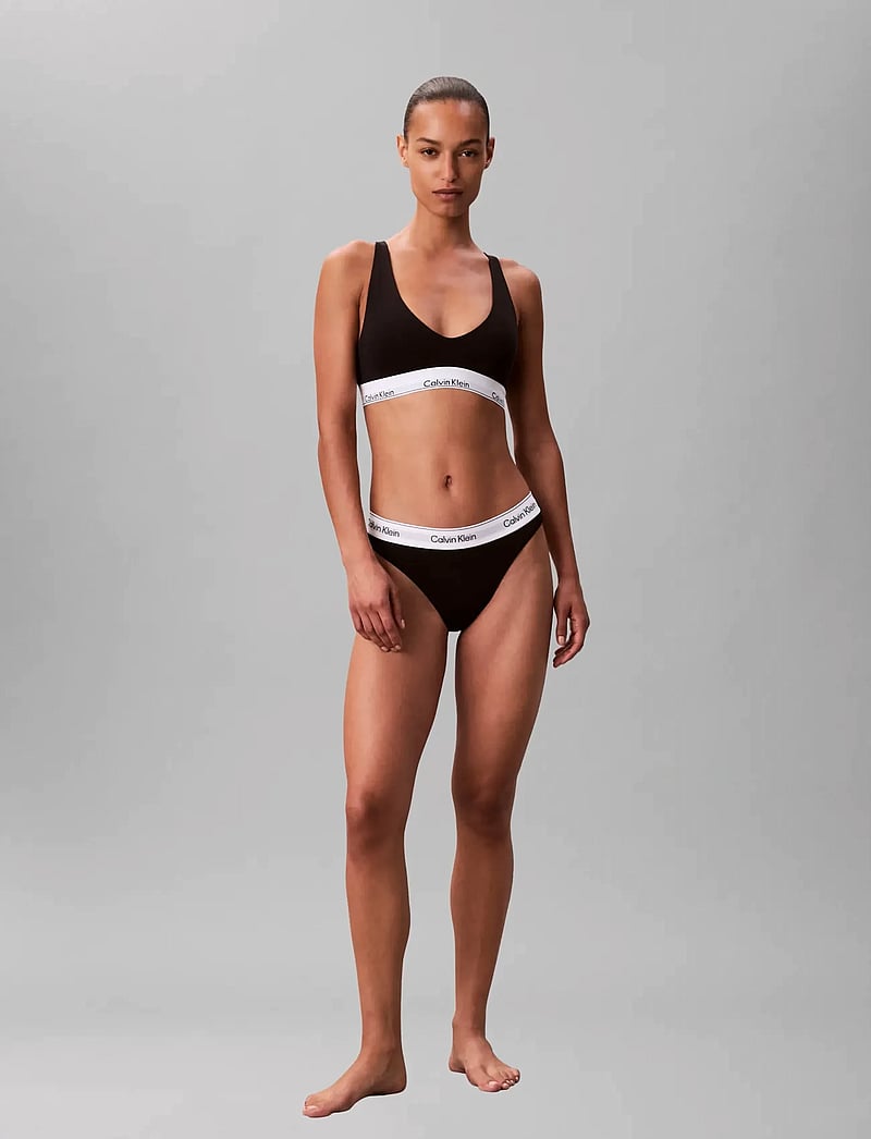 Calvin Klein - HIGH LEG TANGA - midi & maxi briefs - black - 0