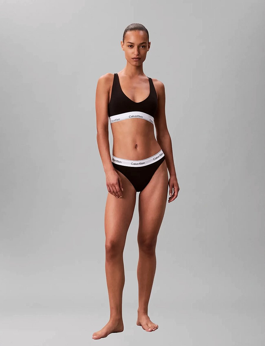 Calvin Klein - HIGH LEG TANGA - midi & maxi trusser - black - 0