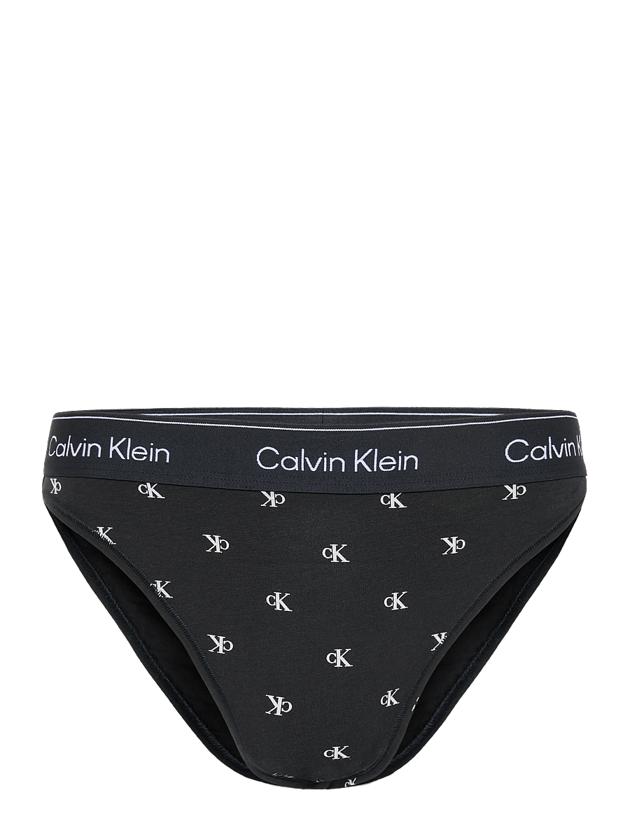 Calvin Klein - HIGH LEG TANGA - midi & maxi trusser - diamond logo black - 1