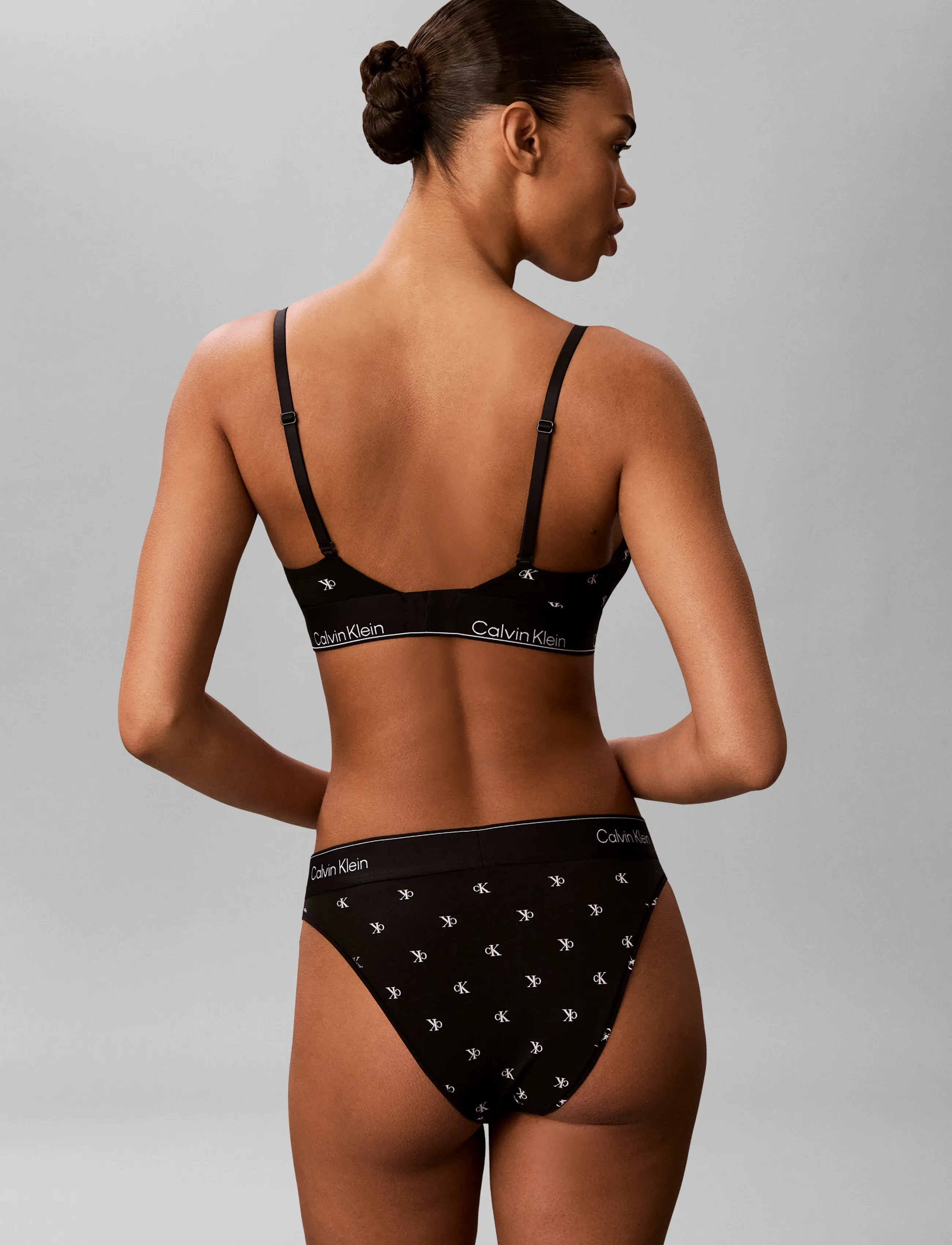 Calvin Klein - HIGH LEG TANGA - midi & maxi trosor - diamond logo black - 3