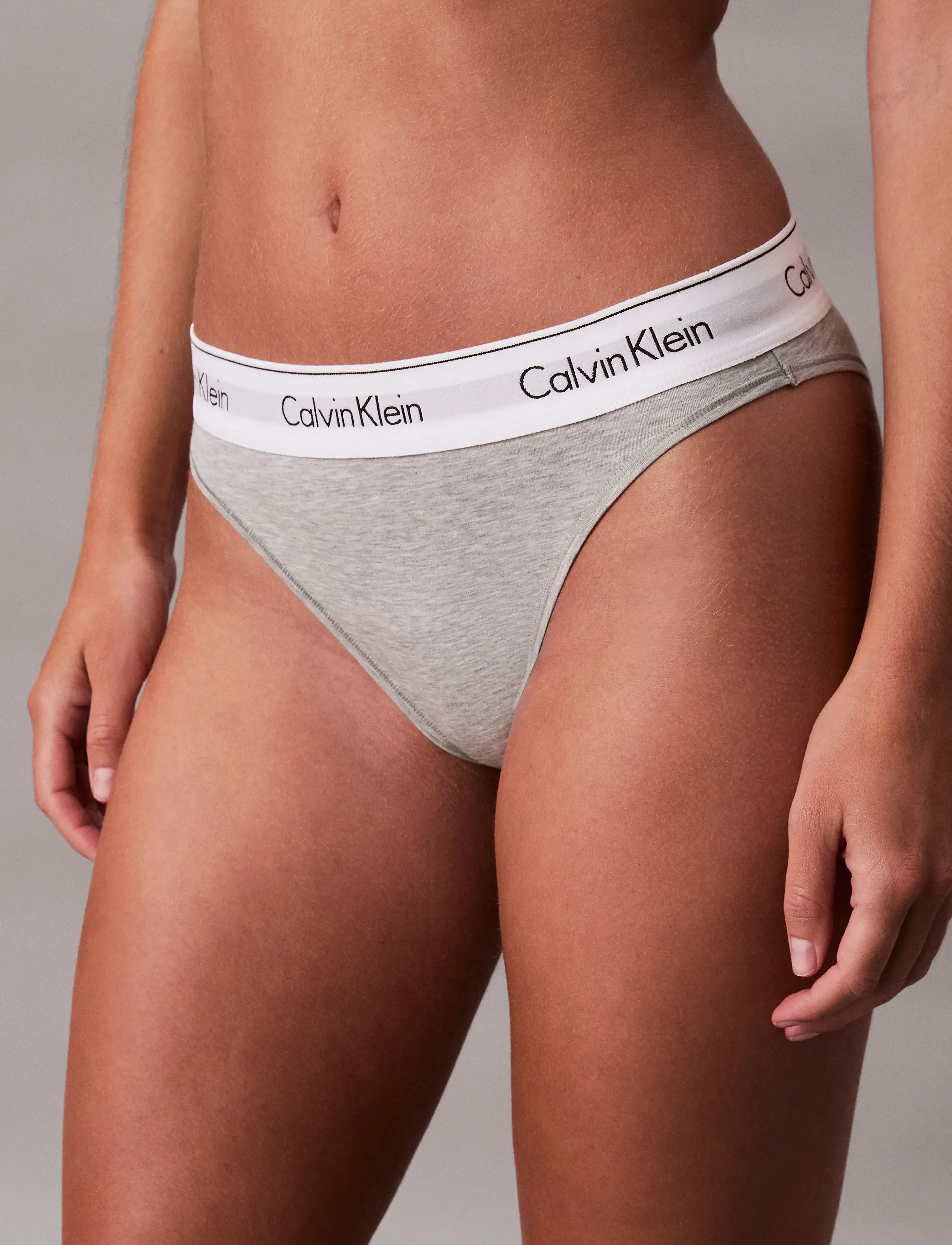 Calvin Klein - HIGH LEG TANGA - midi & maxi slips - grey heather - 3