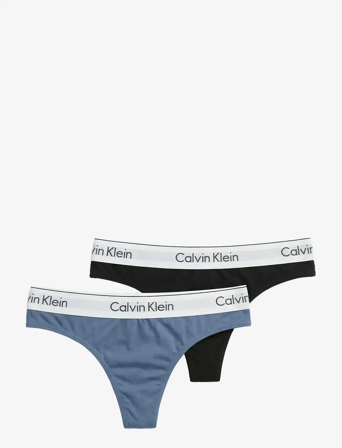 Calvin Klein - THONG 2PK - stringid - black blue tulip - 1