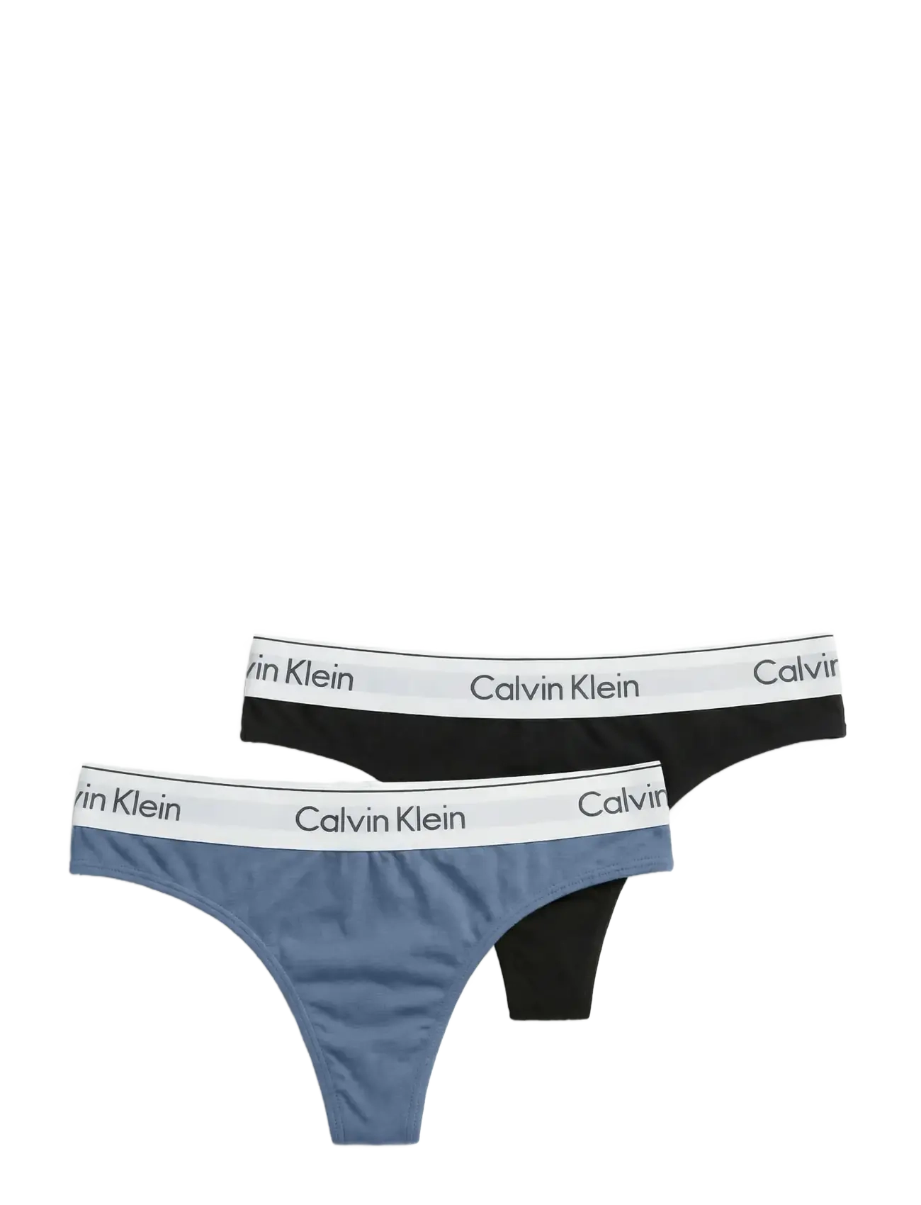 Calvin Klein THONG 2PK - Lingerie - BLACK BLUE TULIP / multi
