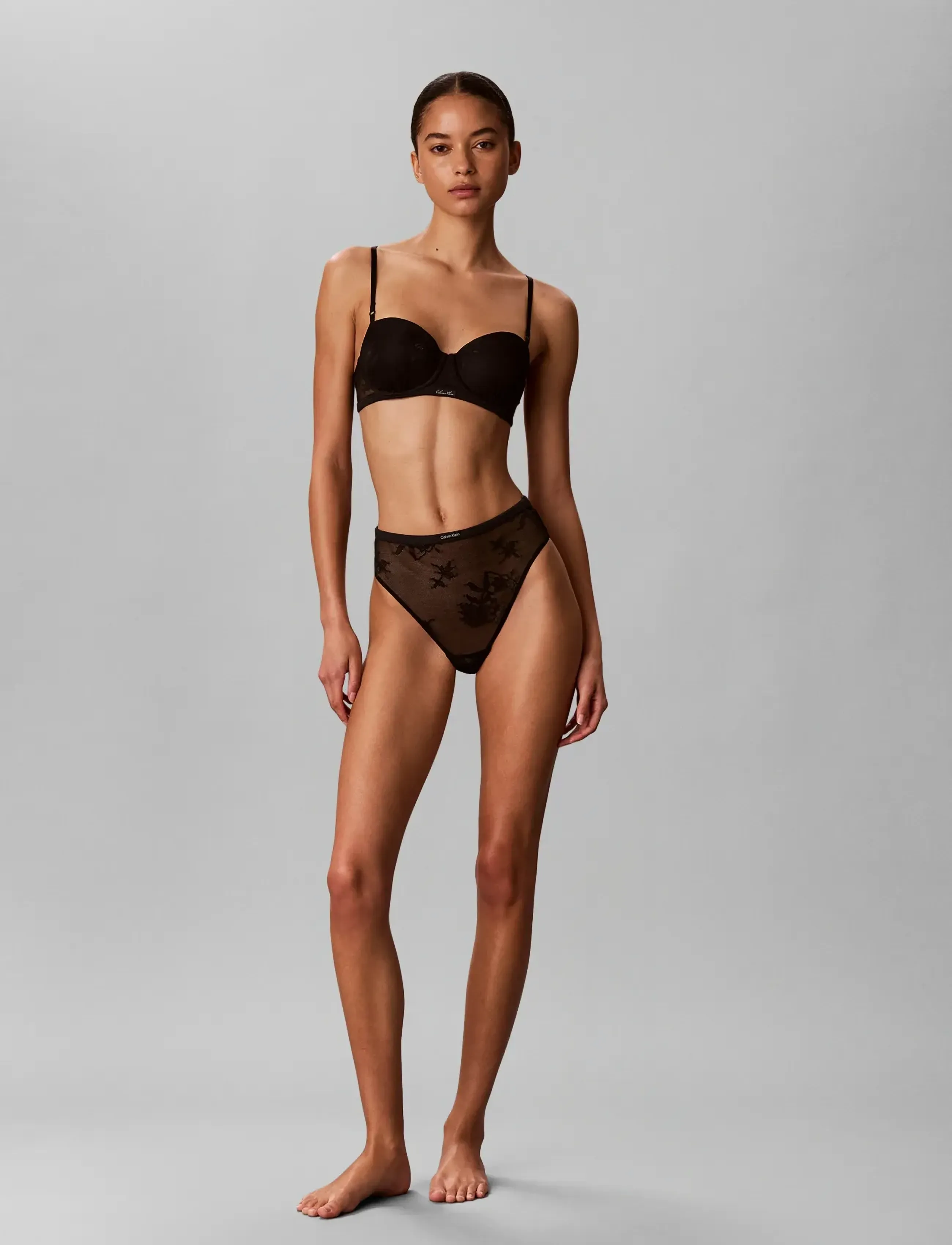 Calvin Klein HIGH LEG THONG - Unterwäsche - BLACK / black