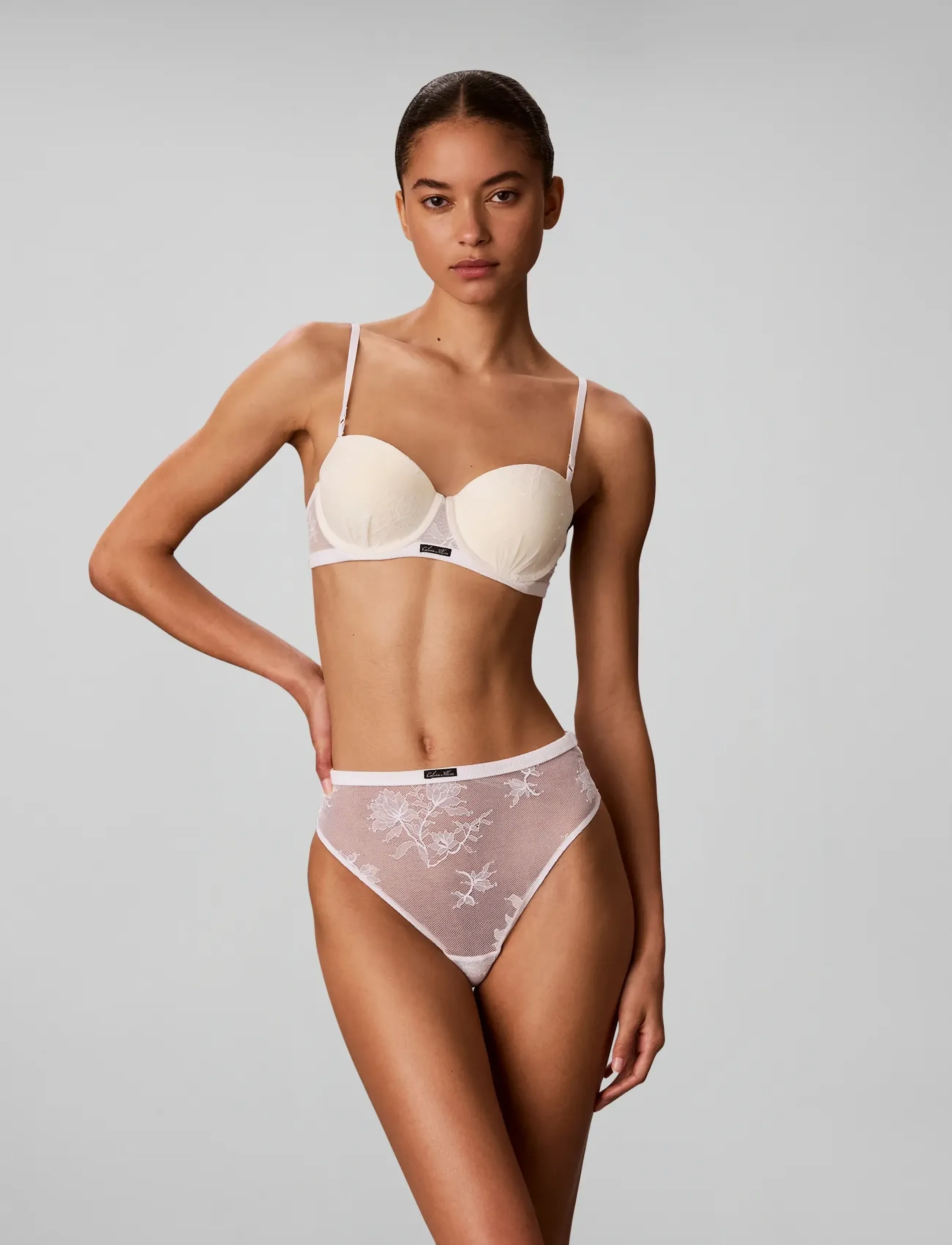 Calvin Klein - HIGH LEG THONG - stringtrusser - white - 3