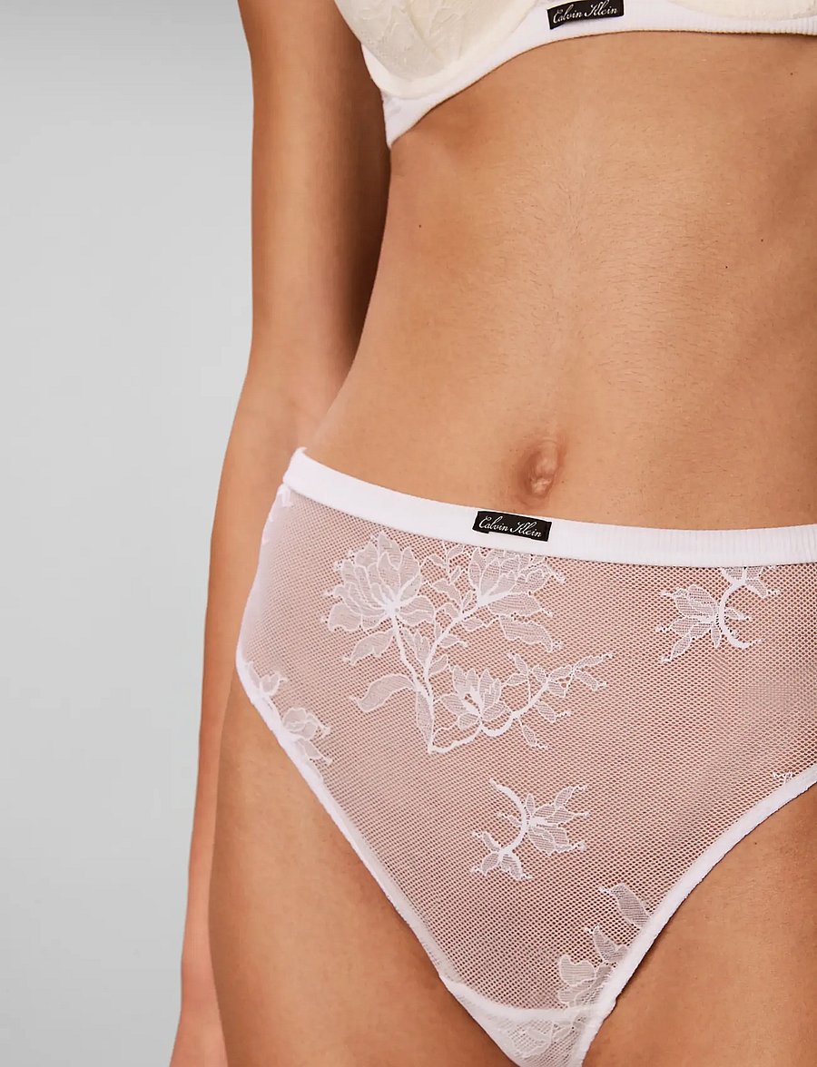 Calvin Klein - HIGH LEG THONG - stringtrusser - white - 4