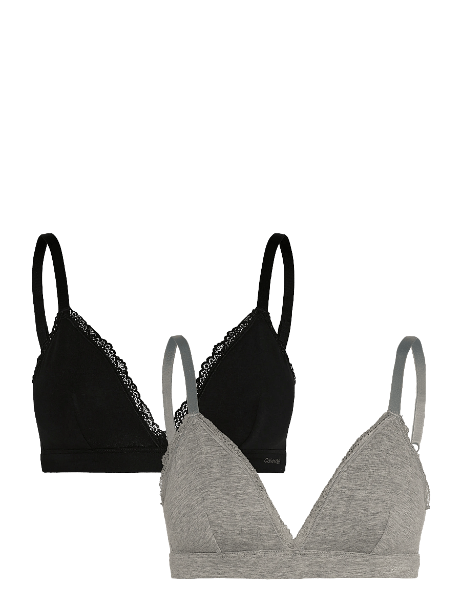 Calvin Klein - TRIANGLE 2PK - bralette - black grey heather - 0
