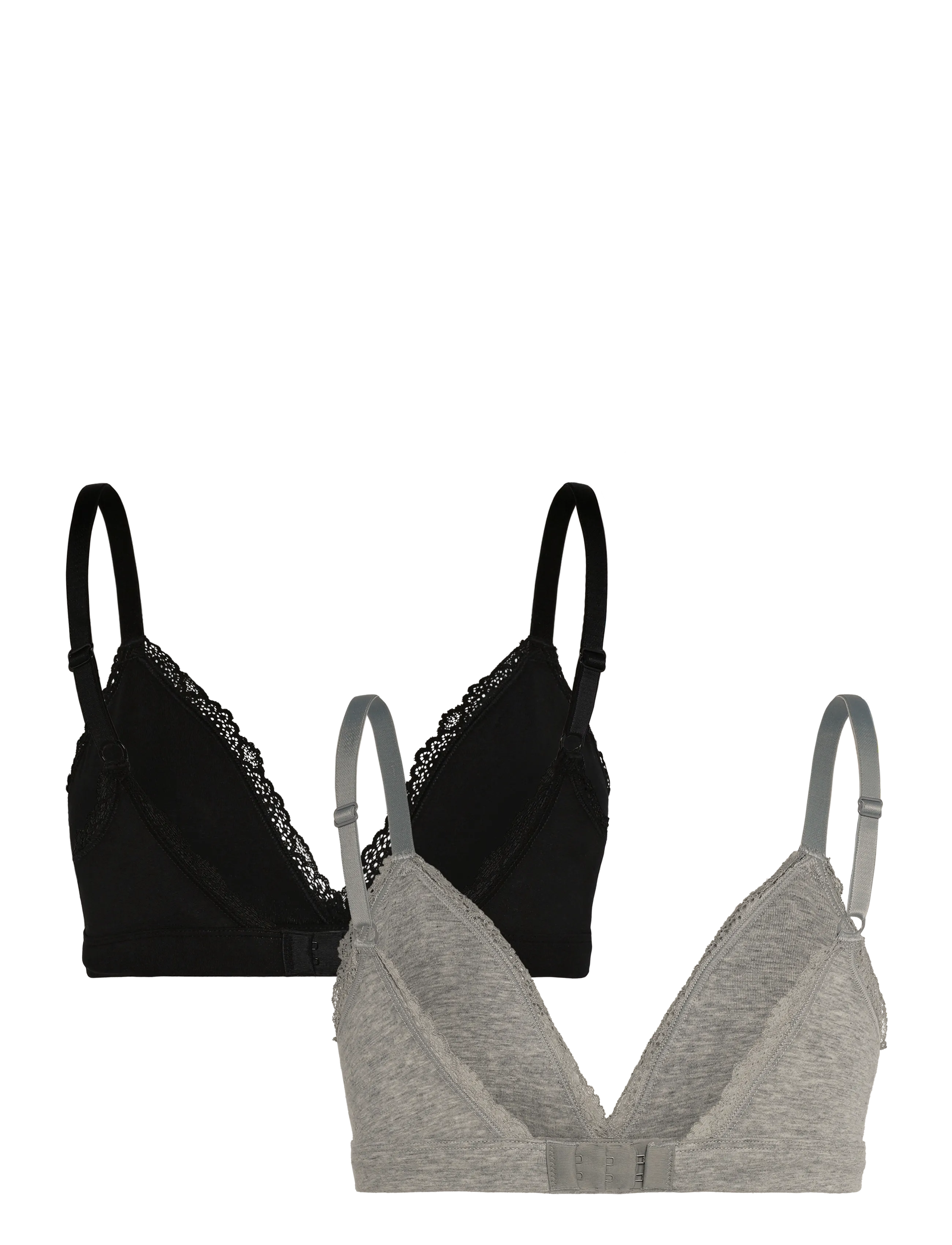 Calvin Klein - TRIANGLE 2PK - bralette - black  grey heather - 1