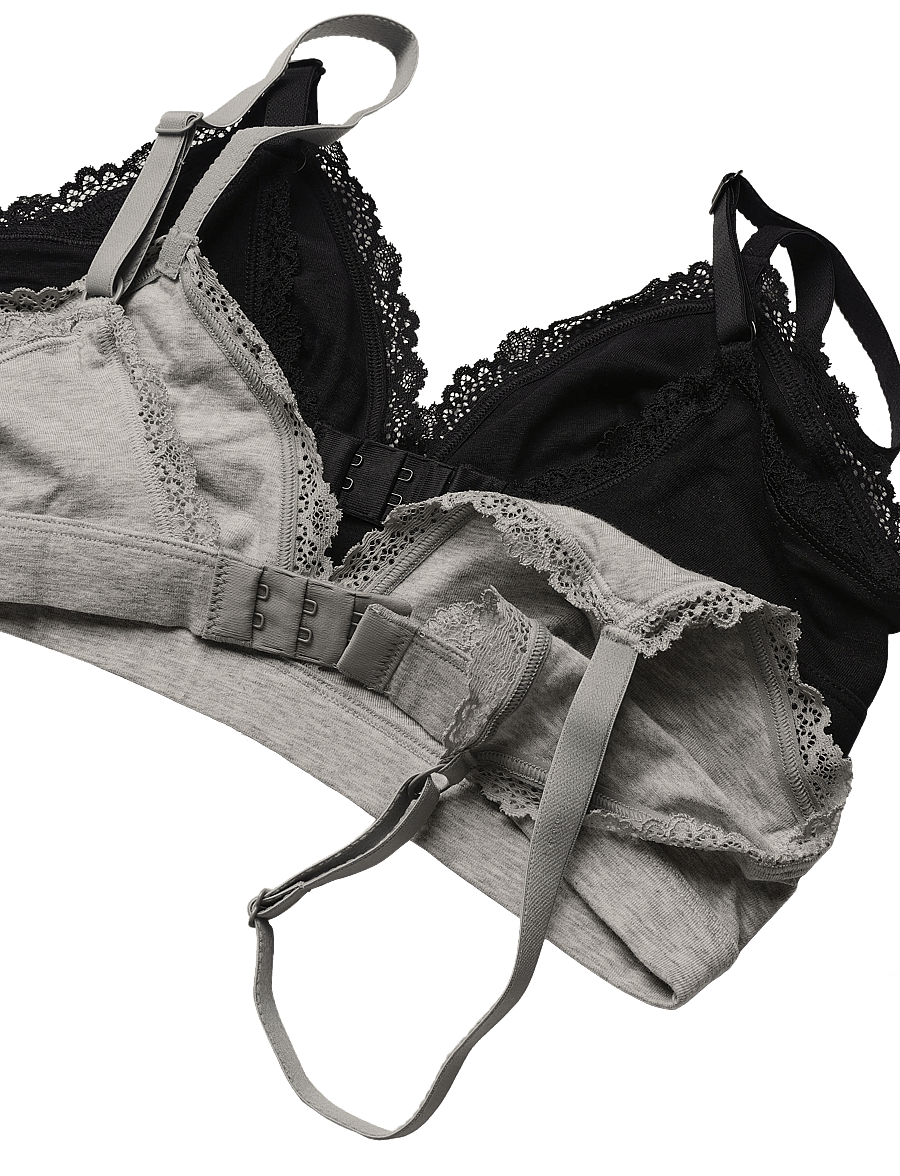 Calvin Klein - TRIANGLE 2PK - bralette - black grey heather - 2