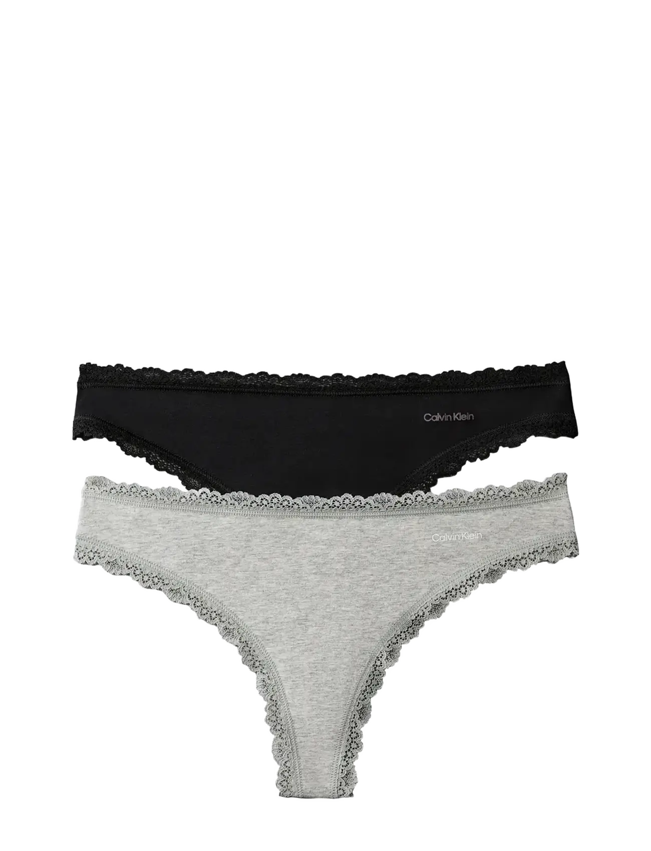 Calvin Klein - THONG 2PK - black  grey heather - 1