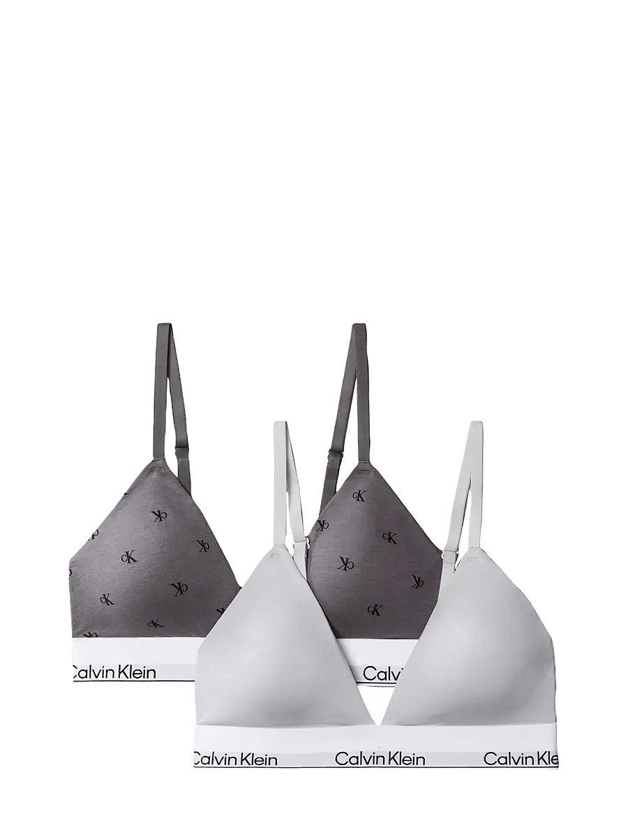 Calvin Klein - LIGHTLY LINED TRIANGLE 2PK - diamond logo tornado harbor mist - 1