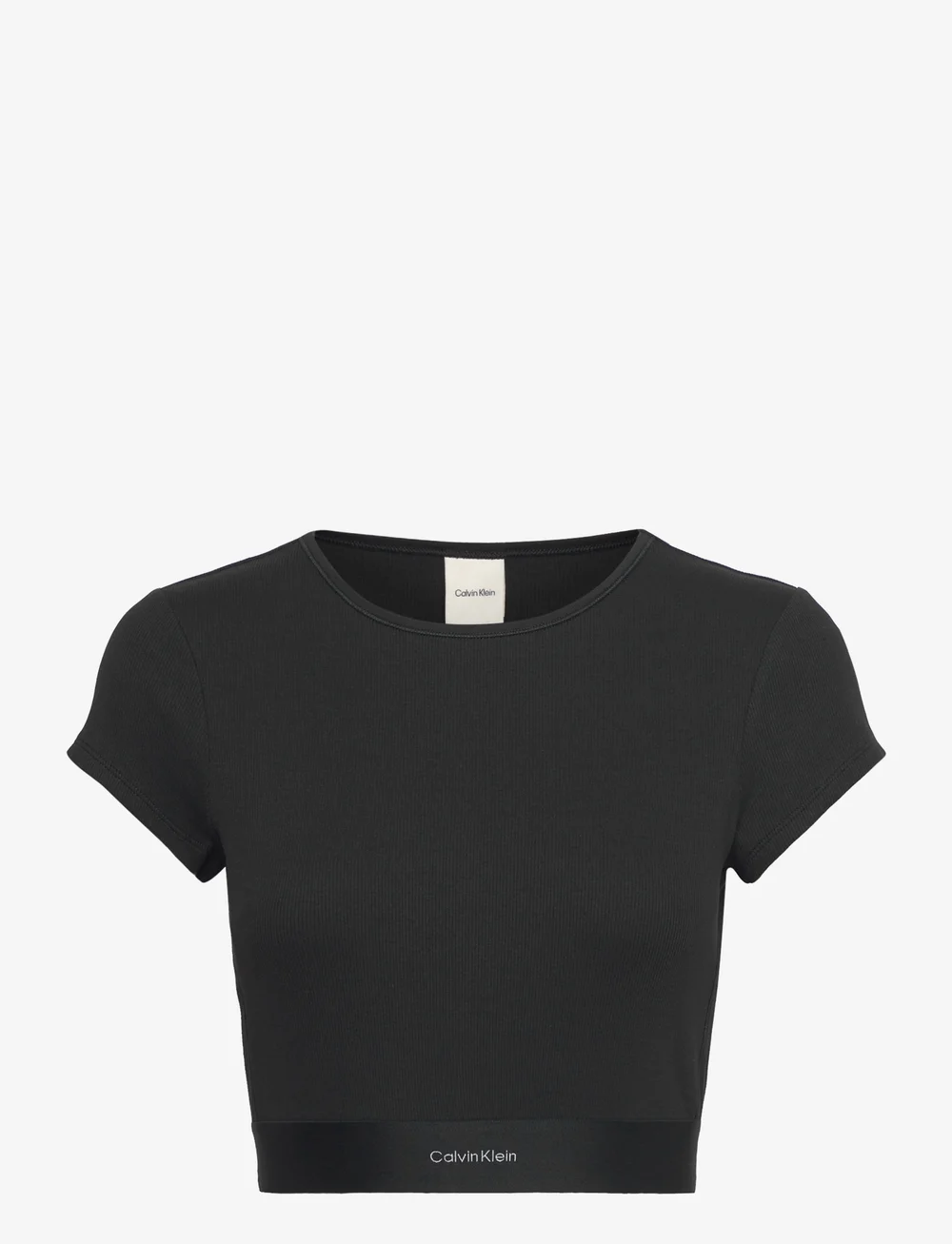 Calvin Klein - RIB CROP TEE - nabapluusid - black - 1