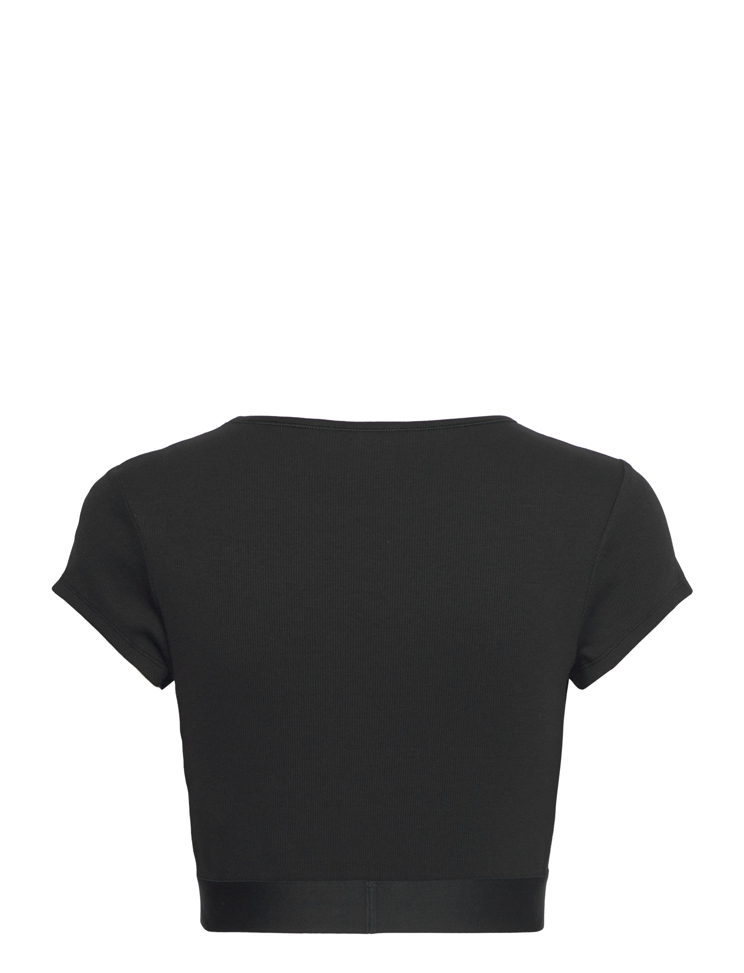 Calvin Klein - RIB CROP TEE - crop tops - black - 2
