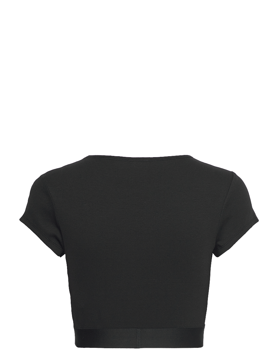 Calvin Klein - RIB CROP TEE - crop tops - black - 2