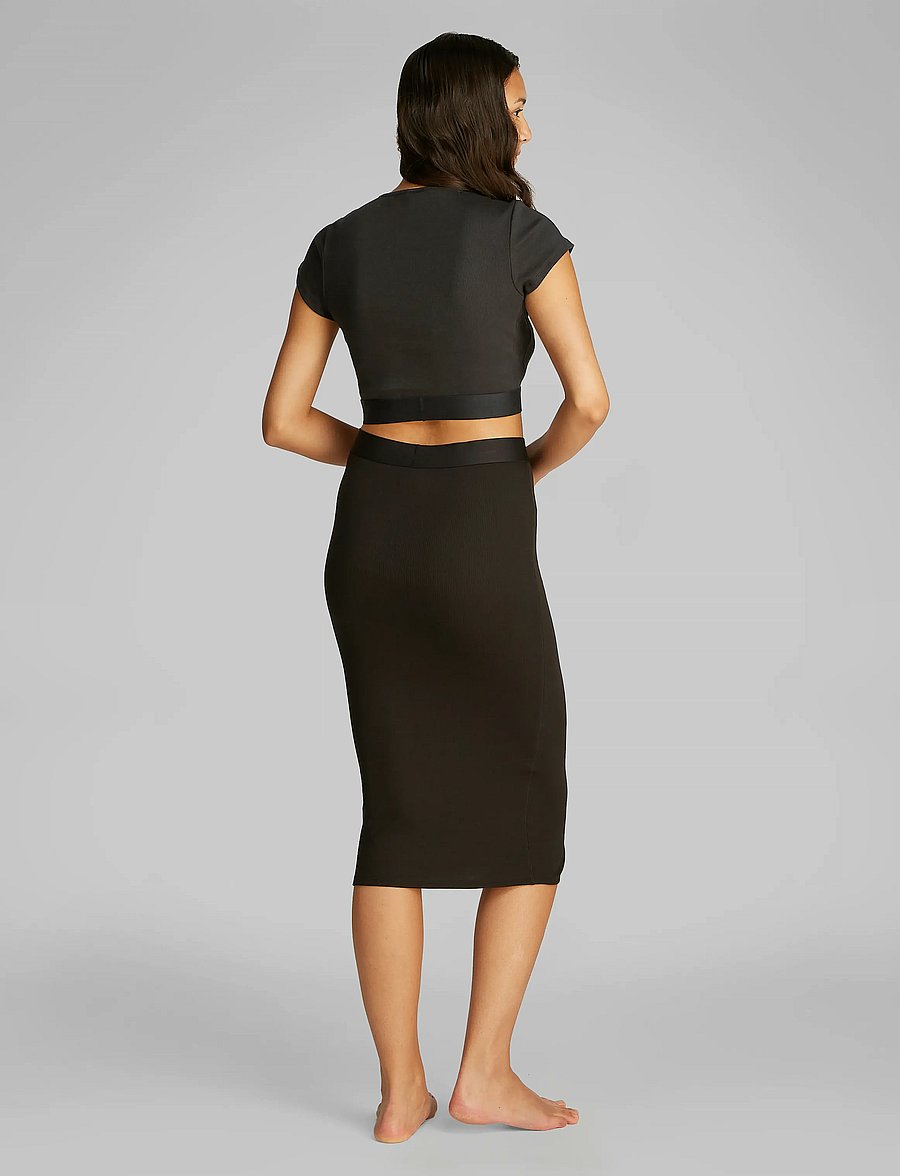 Calvin Klein - RIB CROP TEE - crop tops - black - 3