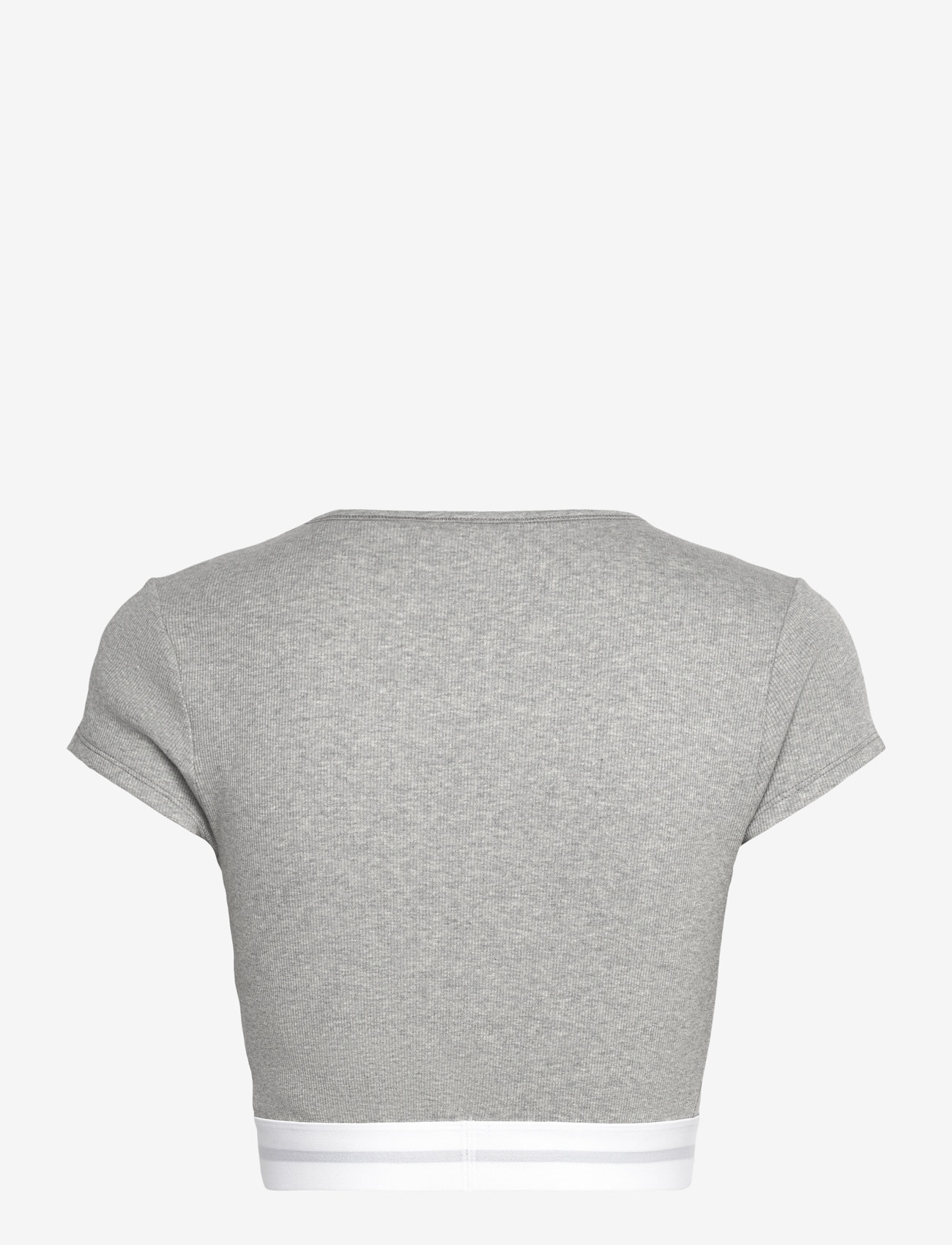 Calvin Klein - RIB CROP TEE - crop tops - grey heather - 2