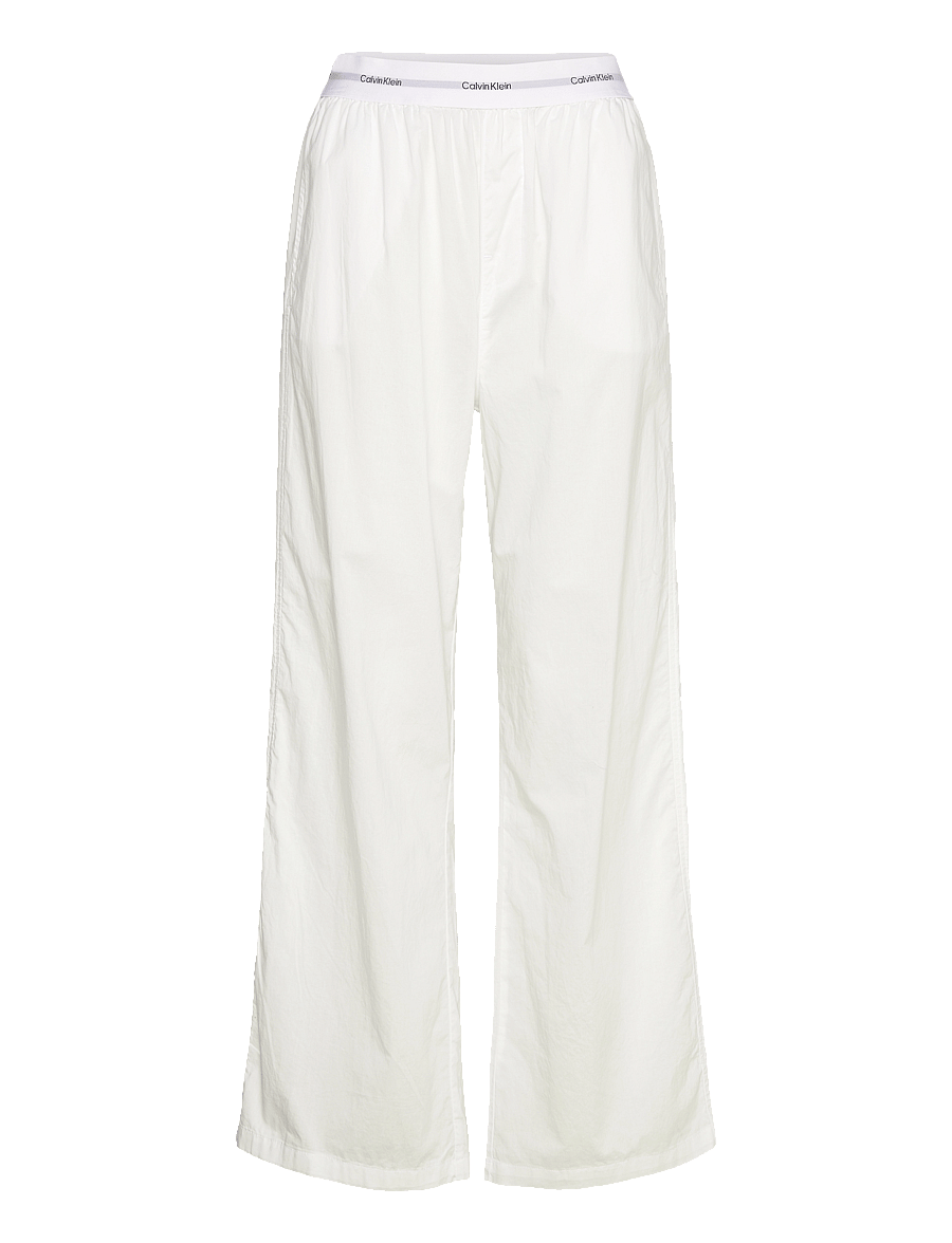 Calvin Klein - LOGO WB POPLIN PANT - bas de pyjama - classic white - 1