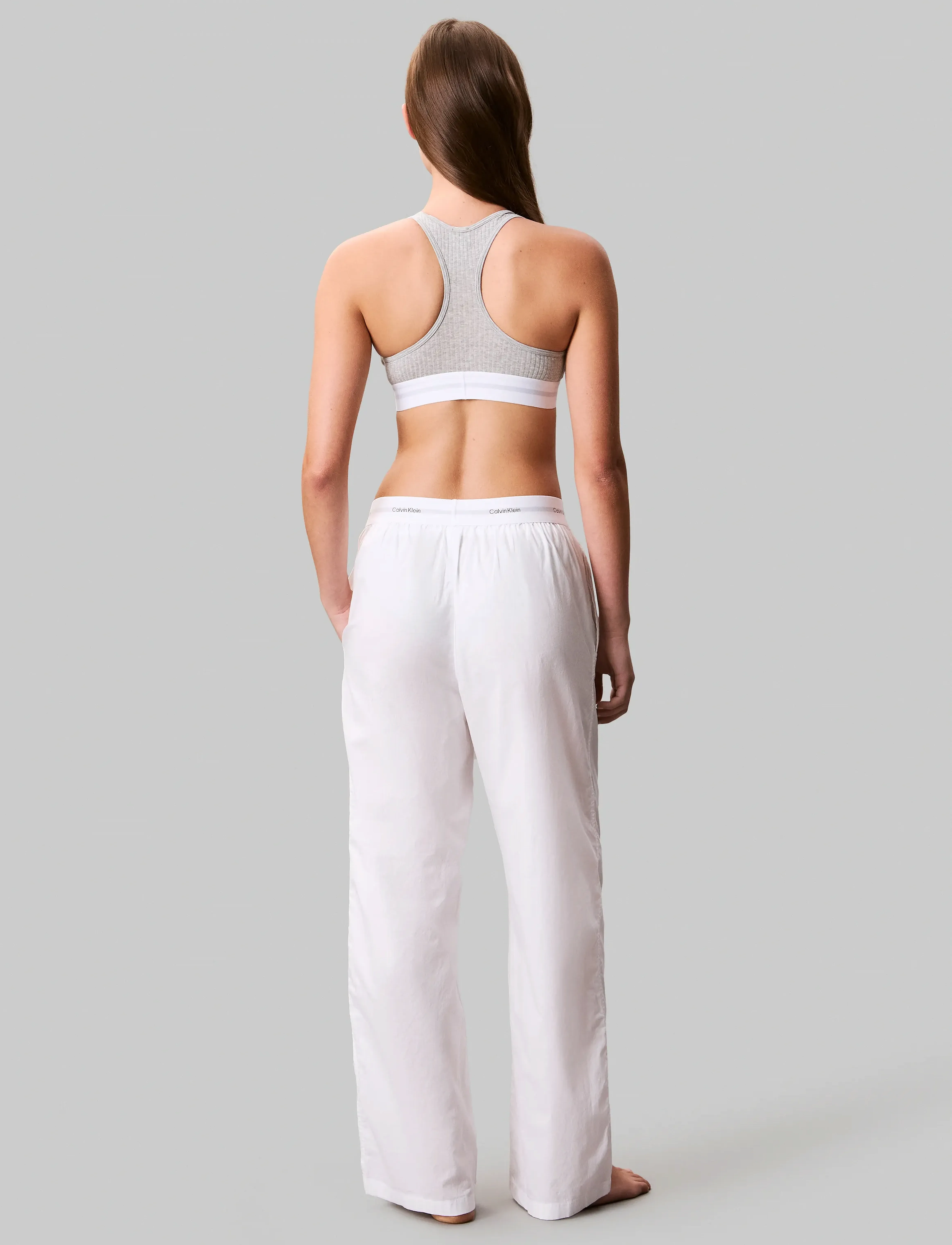 Calvin Klein - LOGO WB POPLIN PANT - classic white - 4