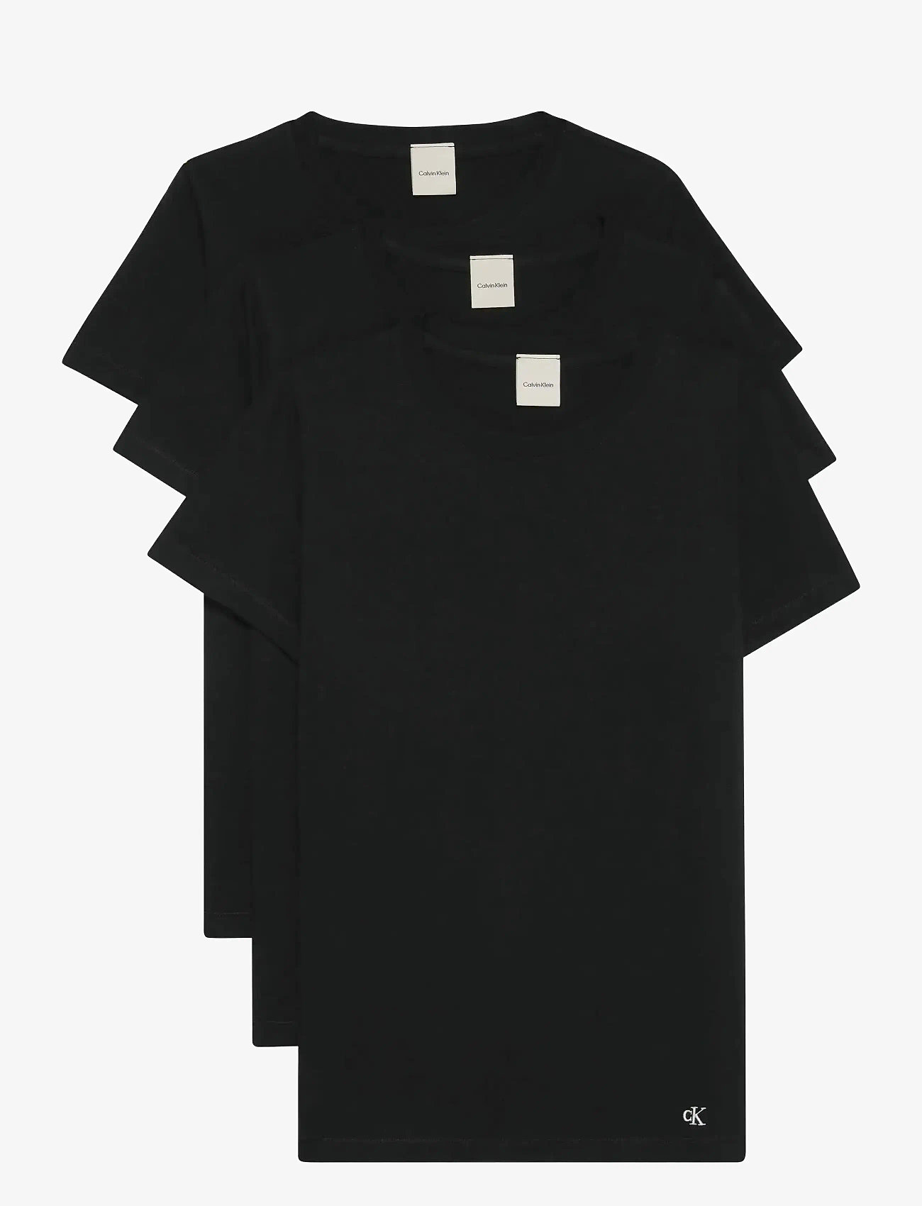 Calvin Klein - COTTON TEE 3PK - overdele - black/black/black - 0