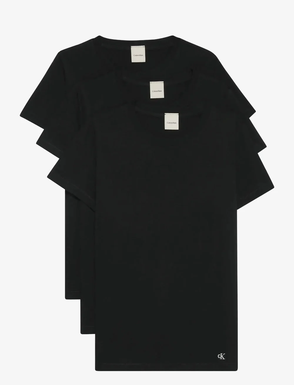 Calvin Klein - COTTON TEE 3PK - yläosat - black/black/black - 1