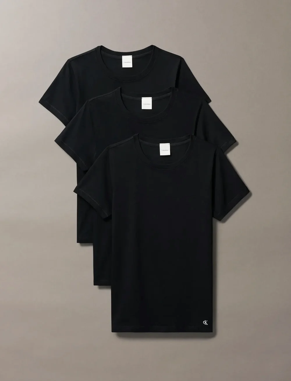 Calvin Klein - COTTON TEE 3PK - yläosat - black/black/black - 0