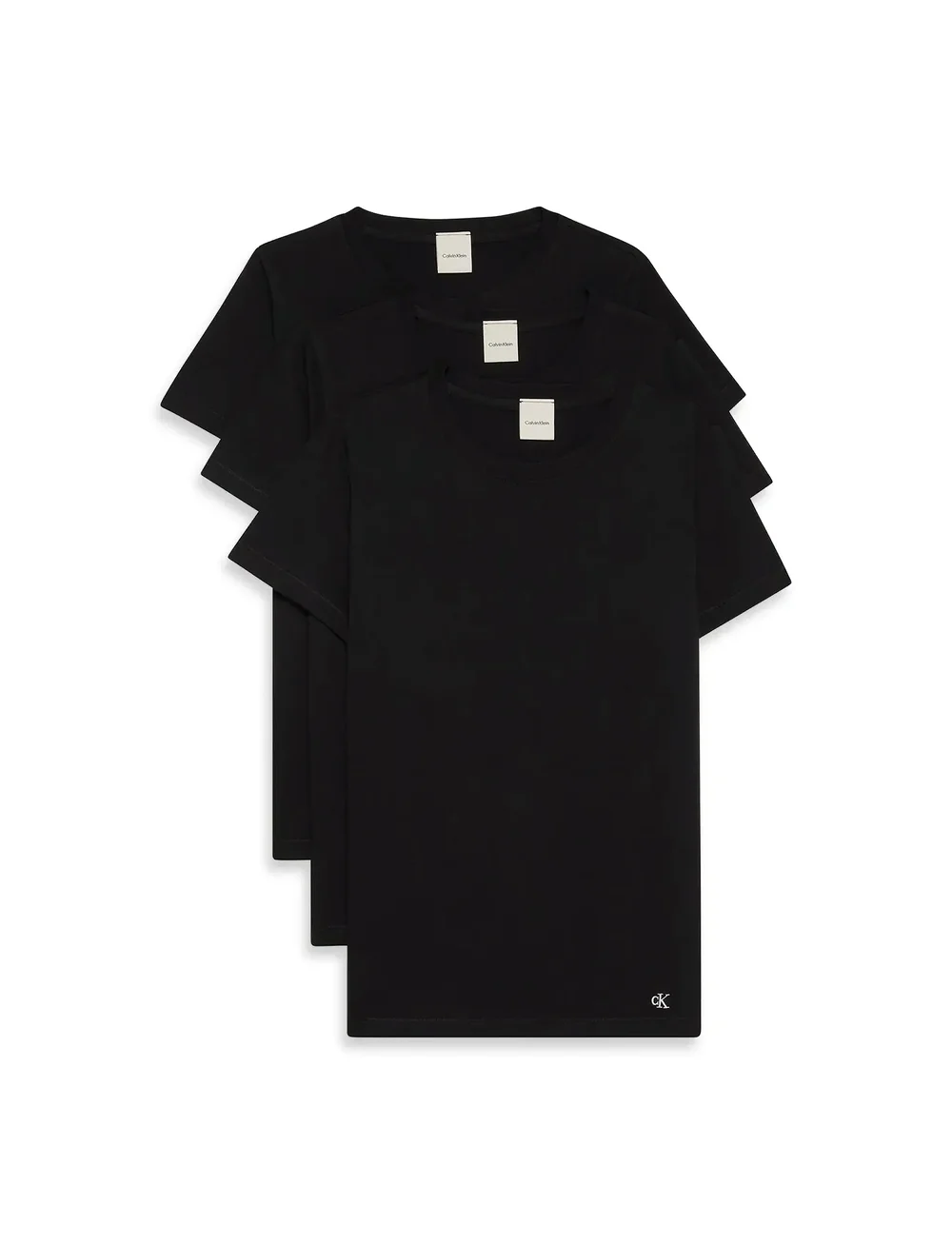 Calvin Klein - COTTON TEE 3PK - yläosat - black/black/black - 2