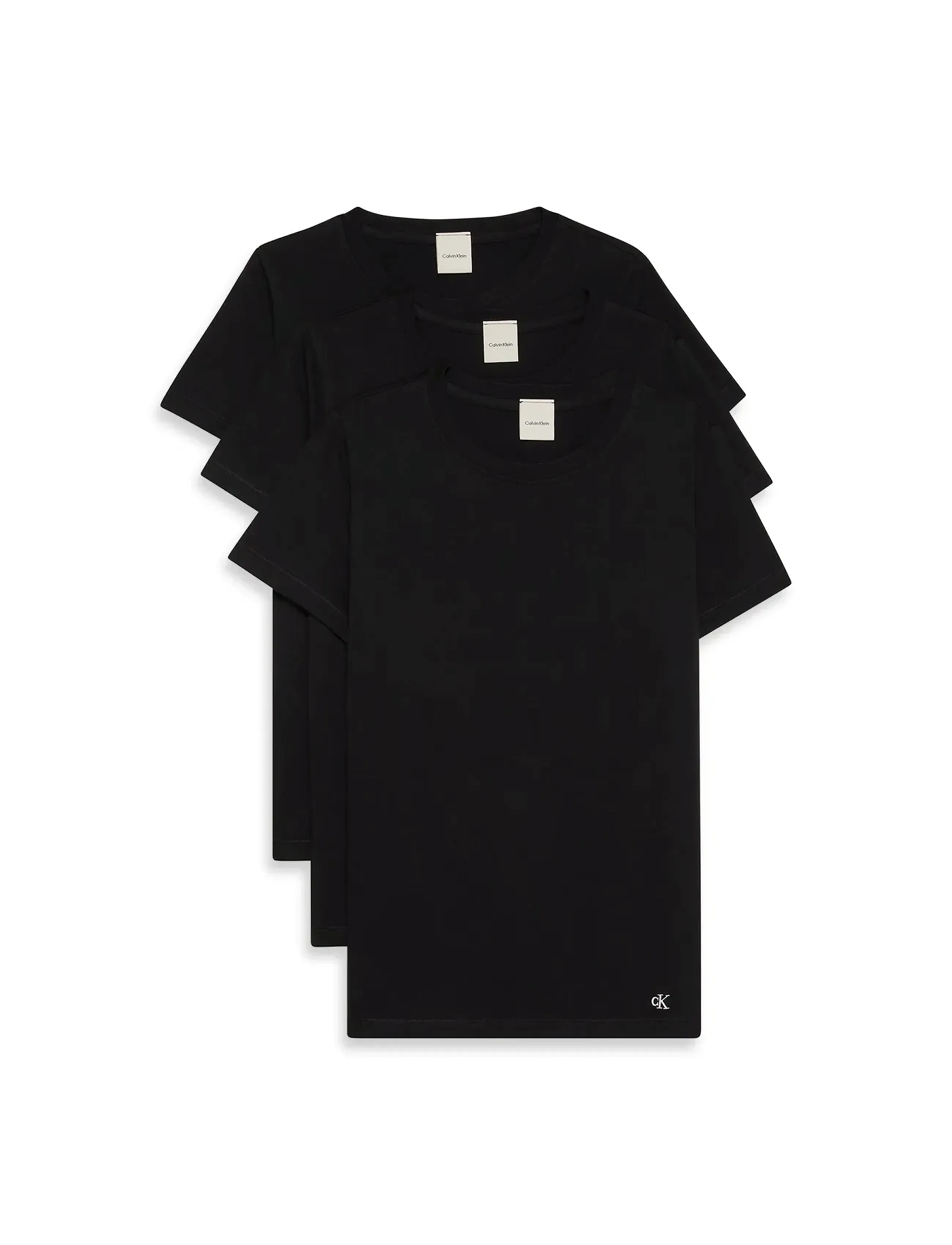 Calvin Klein - COTTON TEE 3PK - yläosat - black/black/black - 2