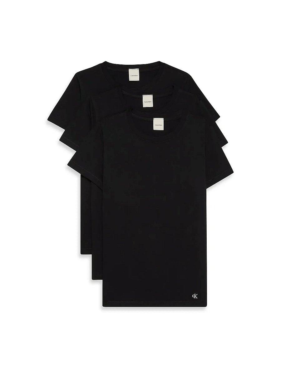 Calvin Klein - COTTON TEE 3PK - oberteile - black/black/black - 2