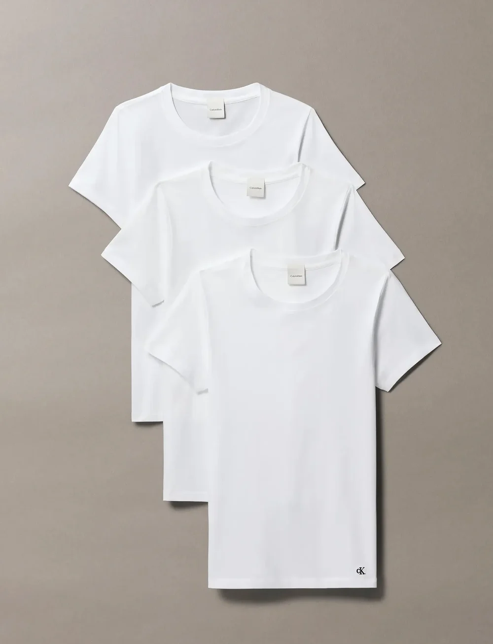 Calvin Klein - COTTON TEE 3PK - oberteile - white/white/white - 0