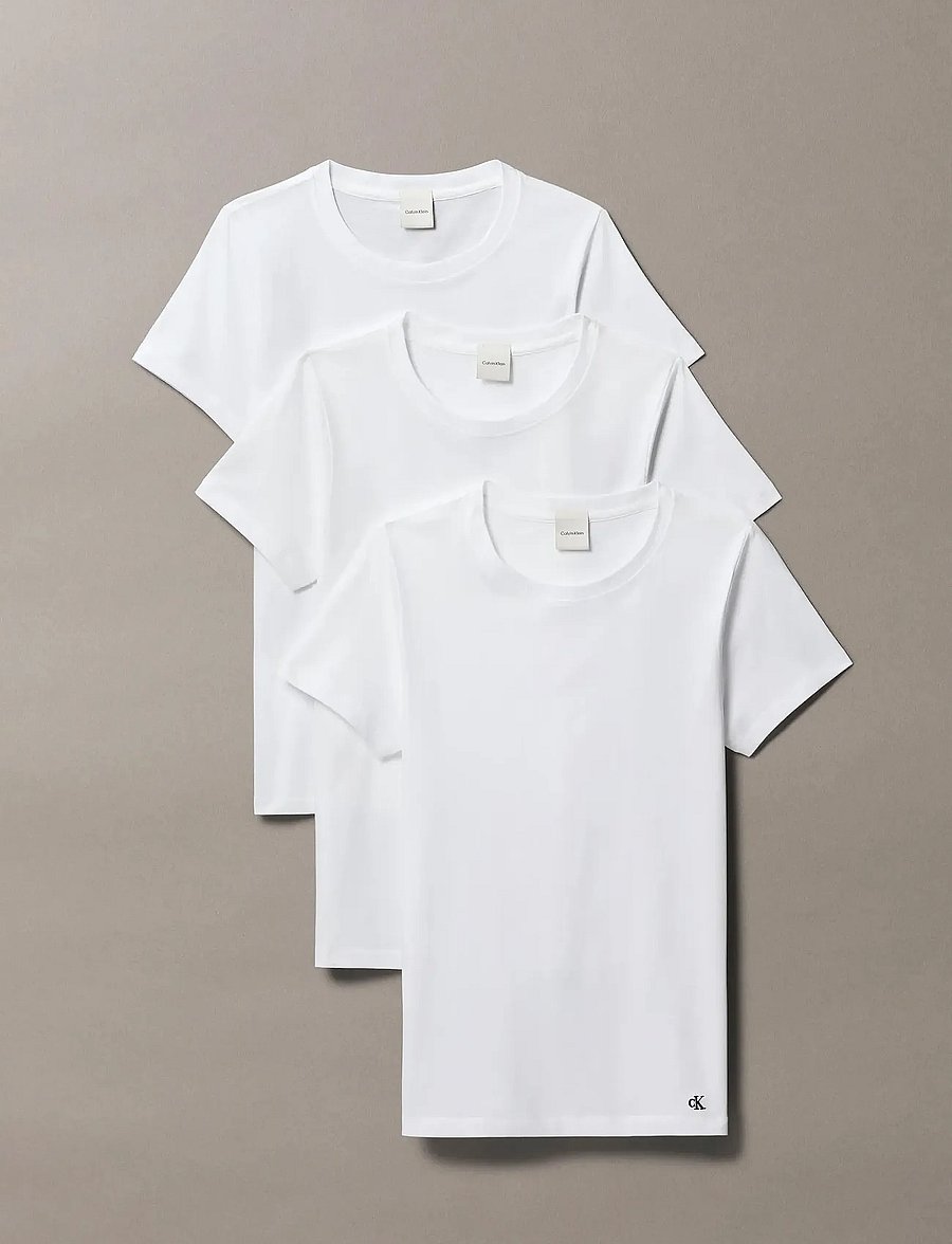Calvin Klein - COTTON TEE 3PK - overdele - white/white/white - 0