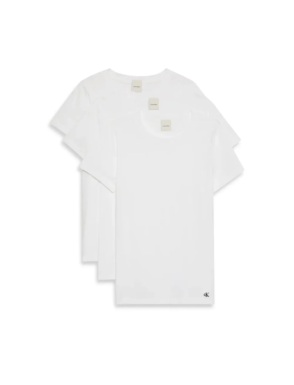 Calvin Klein - COTTON TEE 3PK - oberteile - white/white/white - 2