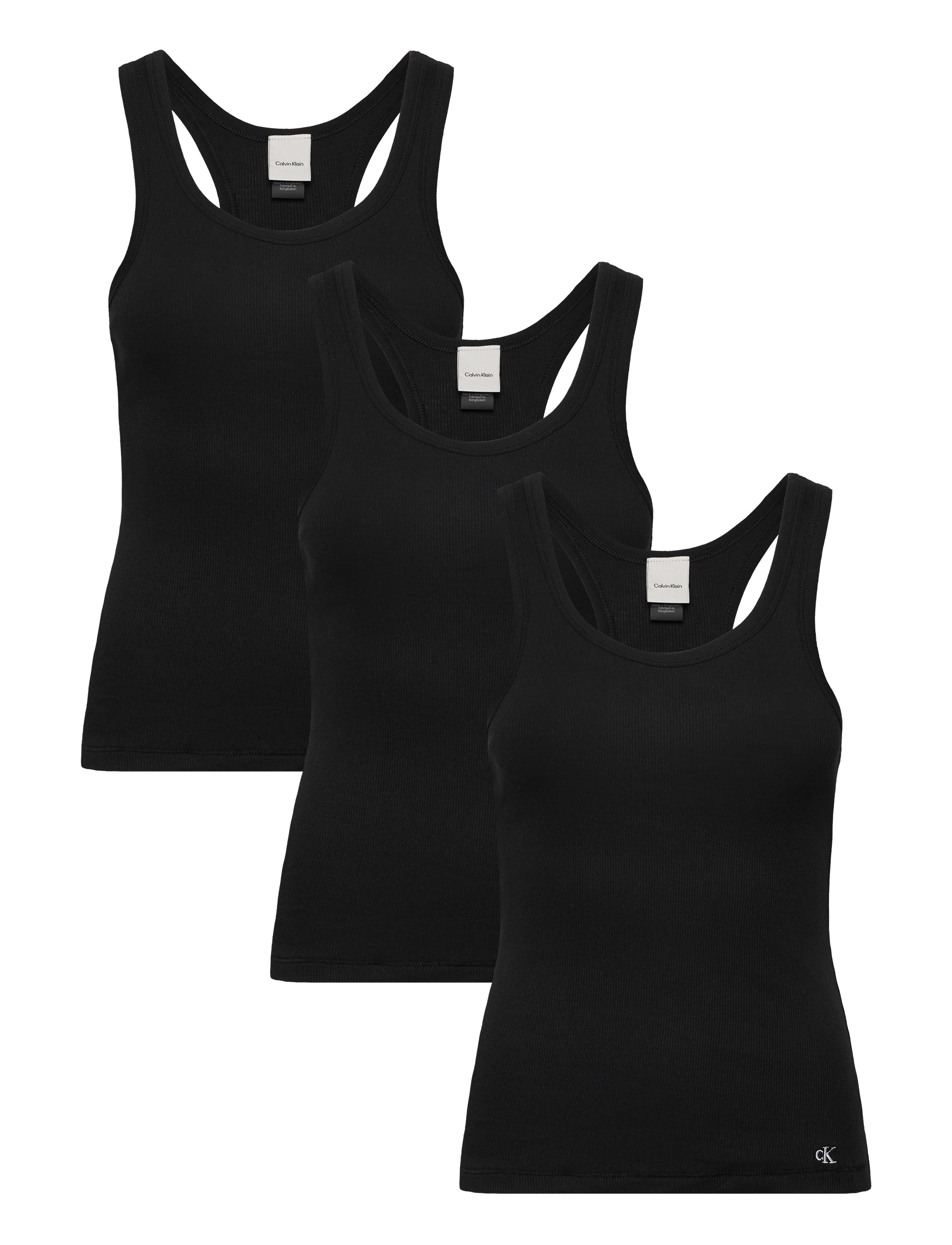Calvin Klein SCOOP NECK COTTON TANK 3PK - Kampagne - BLACK/BLACK/BLACK / black