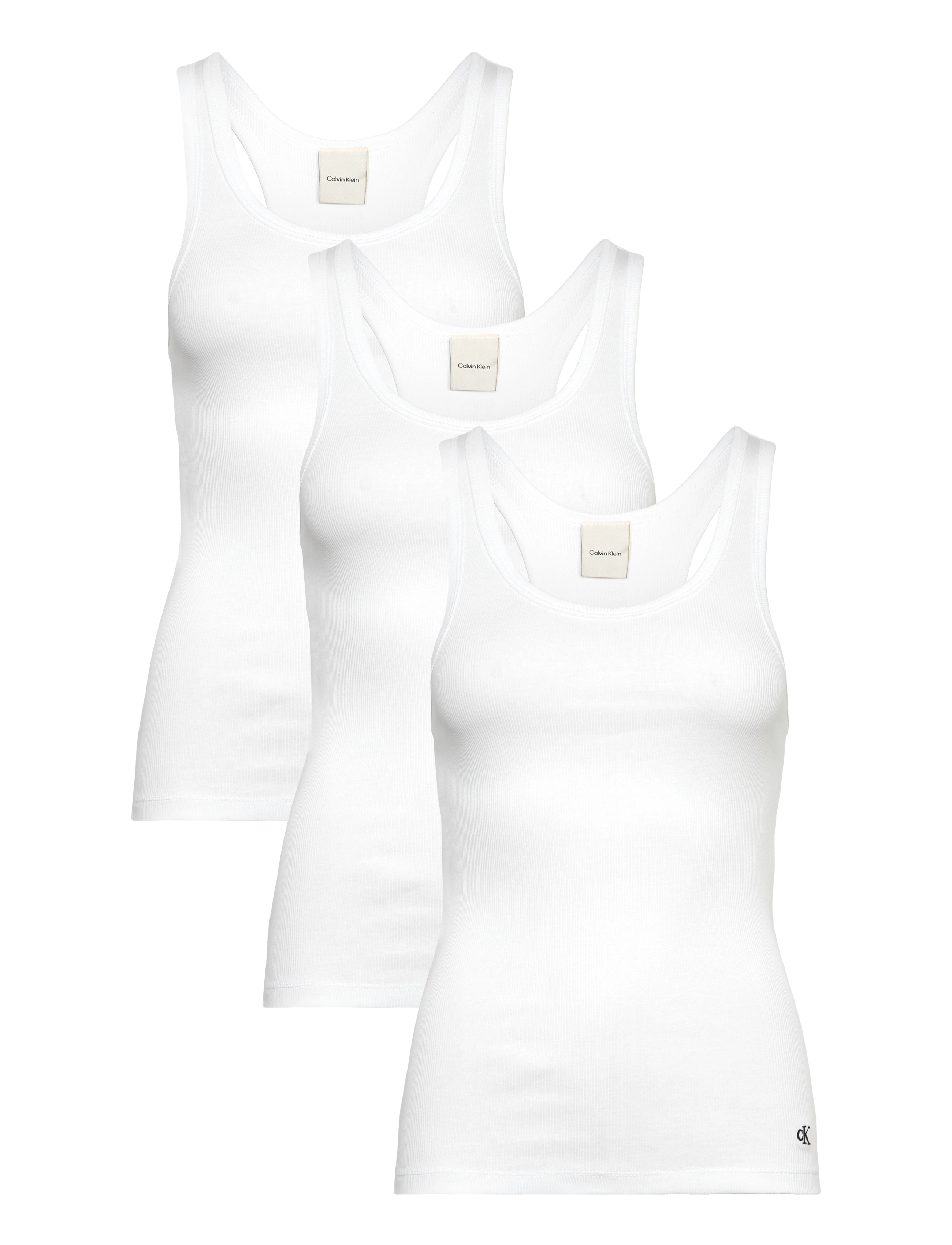 Calvin Klein SCOOP NECK COTTON TANK 3PK - Unterwäsche - WHITE/WHITE/WHITE / white