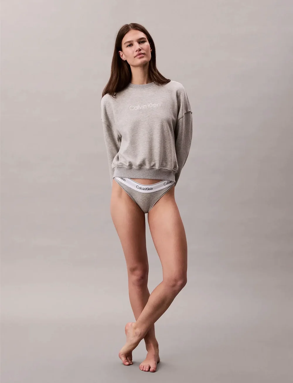 Calvin Klein - PO SWEATSHIRT - vardagsstil - grey heather - 0