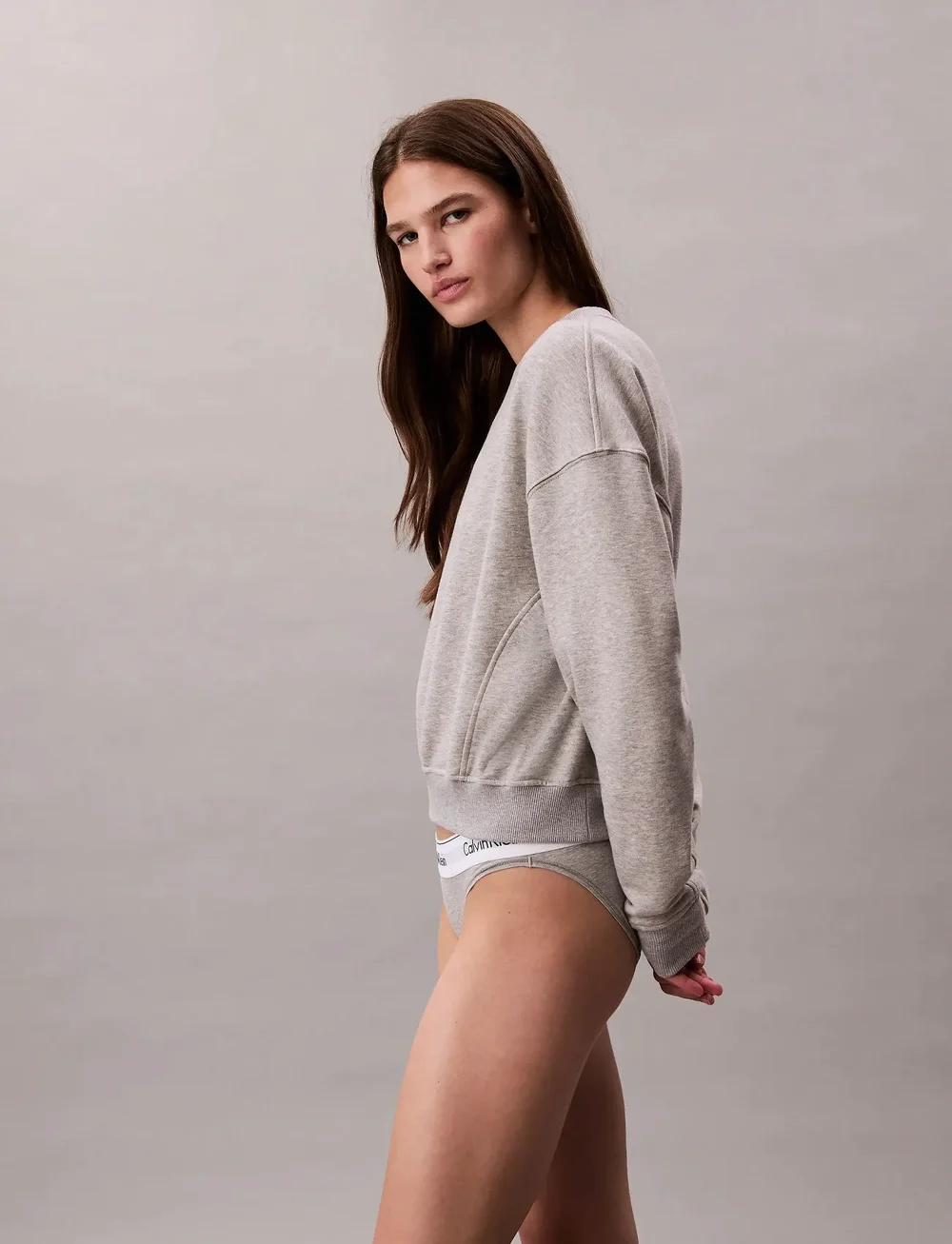 Calvin Klein - PO SWEATSHIRT - vardagsstil - grey heather - 2