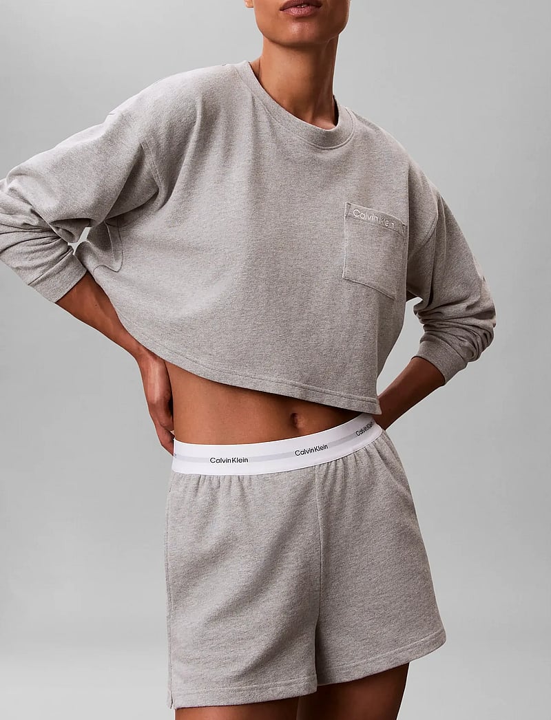 Calvin Klein - LOGO JERSEY SHORT - shorts - b10 grey heather - 4