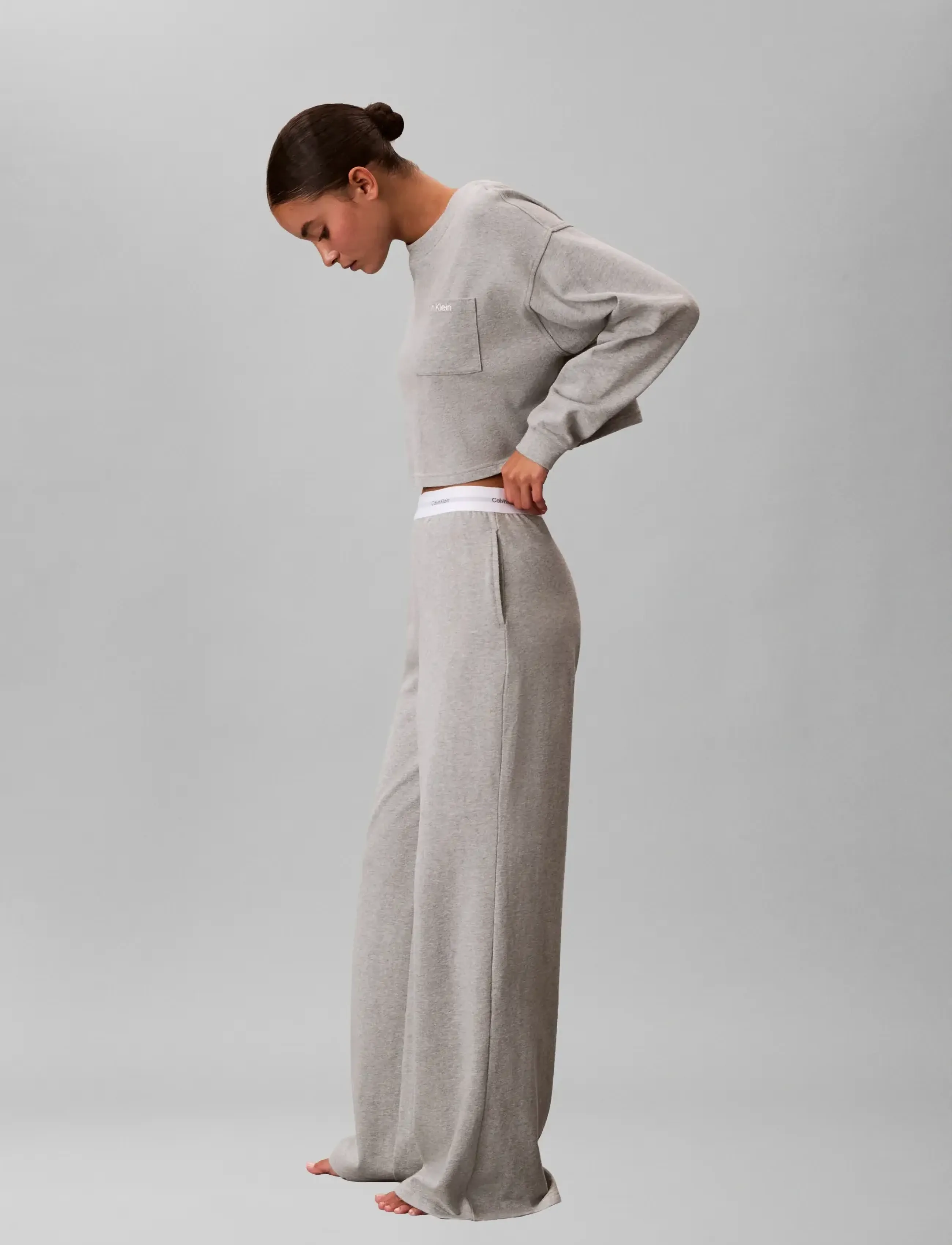 Calvin Klein - LOGO JERSEY PANT - natbukser - b10 grey heather - 5