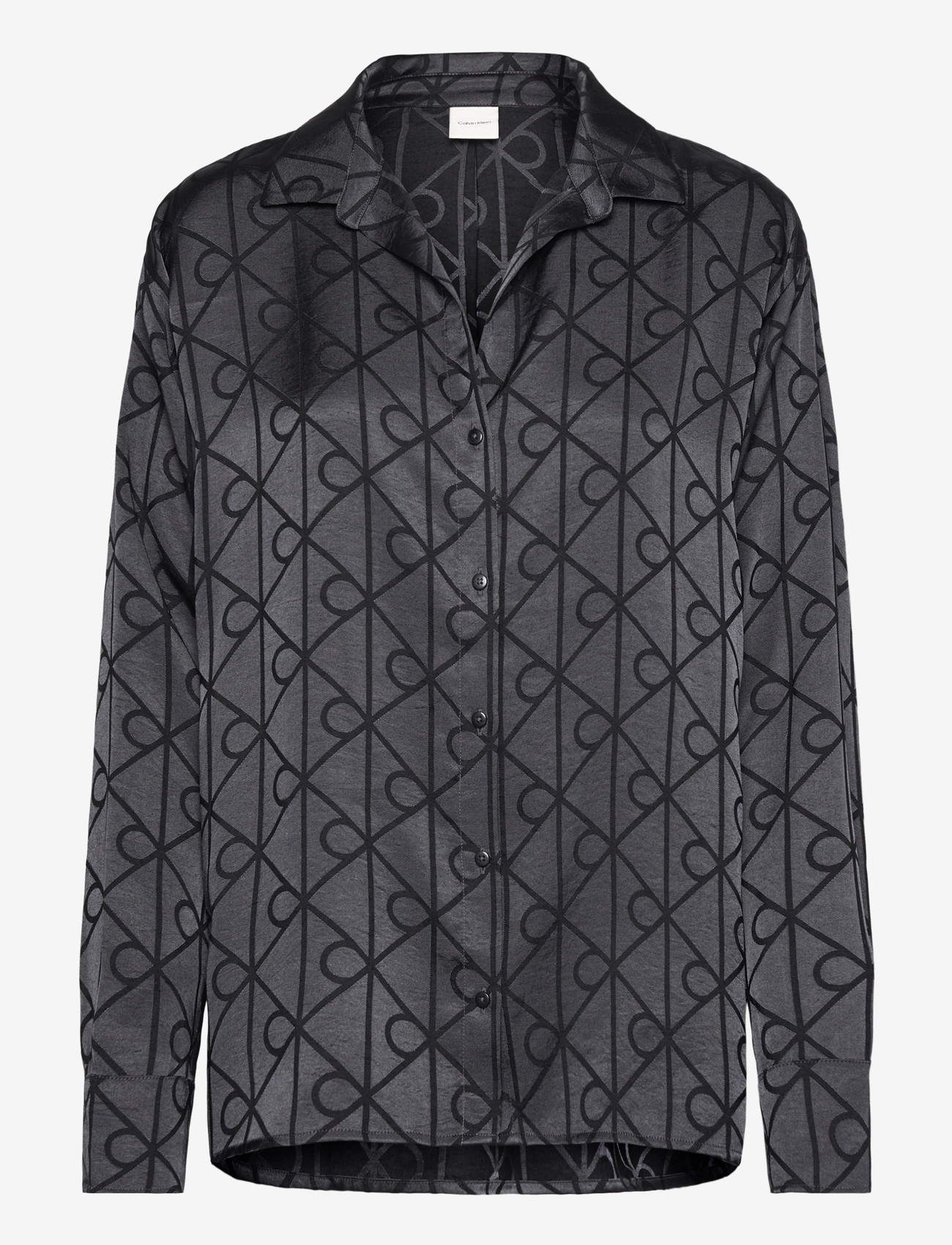 Calvin Klein - RELAXED AOP SHIRT - overdele - 19519 giga satin shine emblem+black - 0