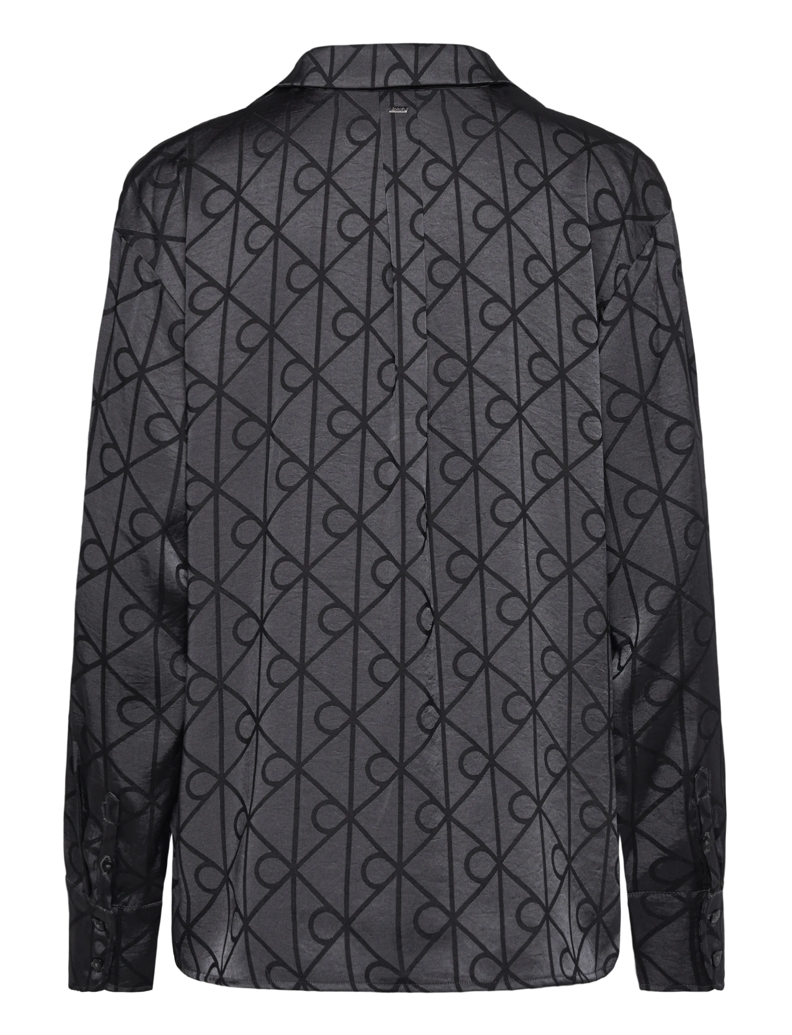 Calvin Klein - RELAXED AOP SHIRT - 19519 giga satin shine emblem+black - 1