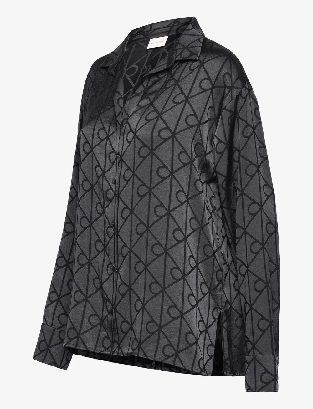Calvin Klein - RELAXED AOP SHIRT - oberteile - 19519 giga satin shine emblem+black - 2