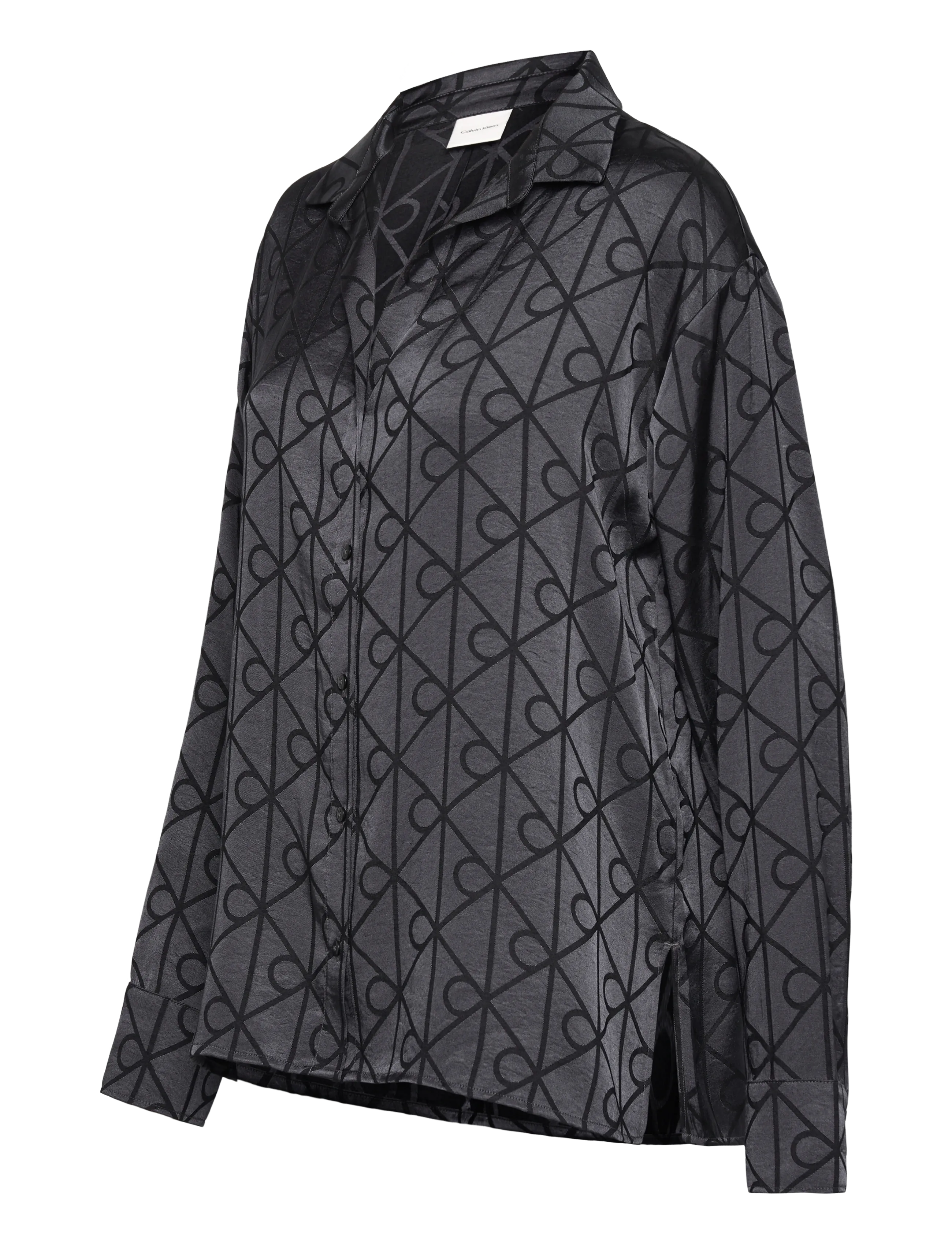 Calvin Klein - RELAXED AOP SHIRT - 19519 giga satin shine emblem+black - 2