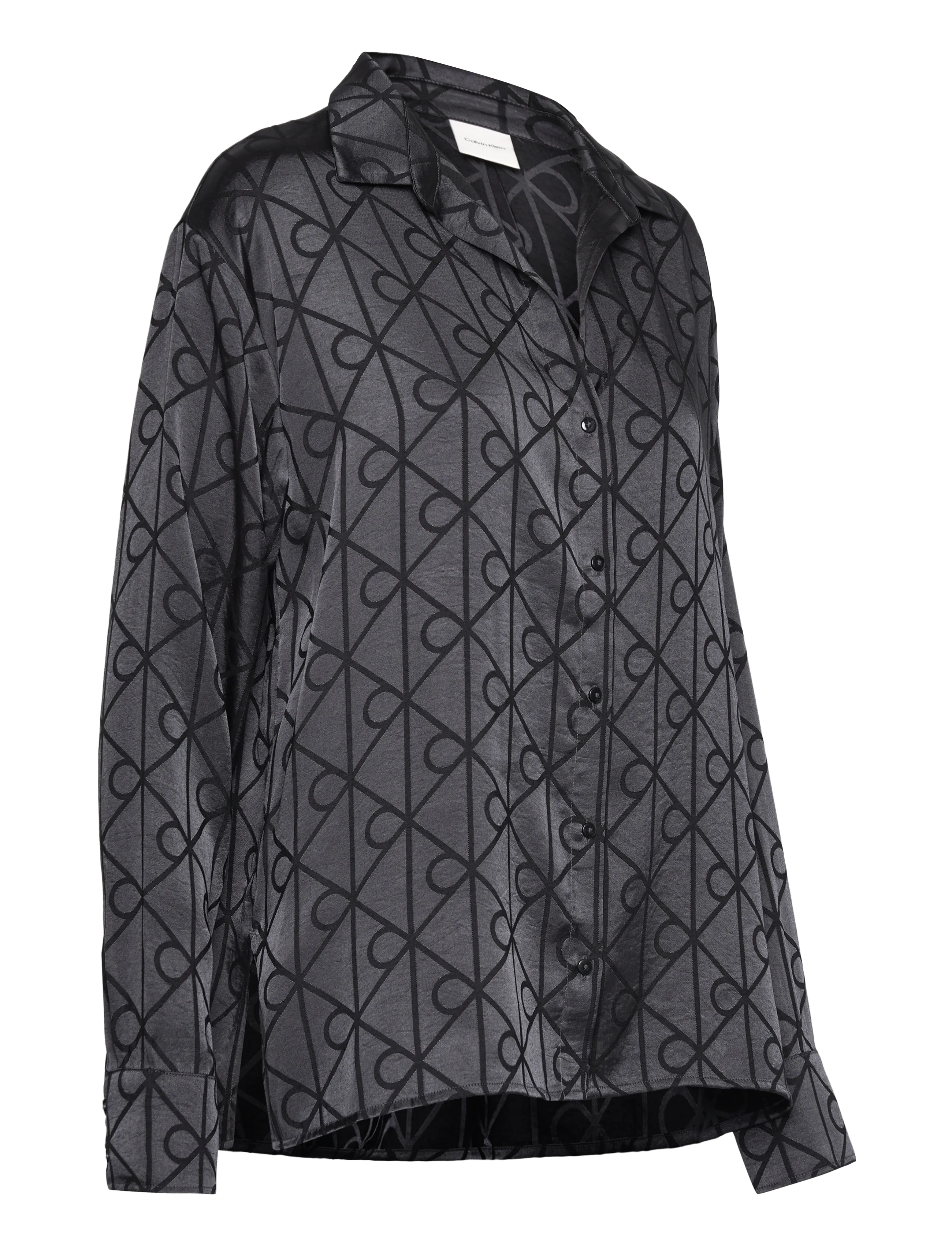 Calvin Klein - RELAXED AOP SHIRT - 19519 giga satin shine emblem+black - 3