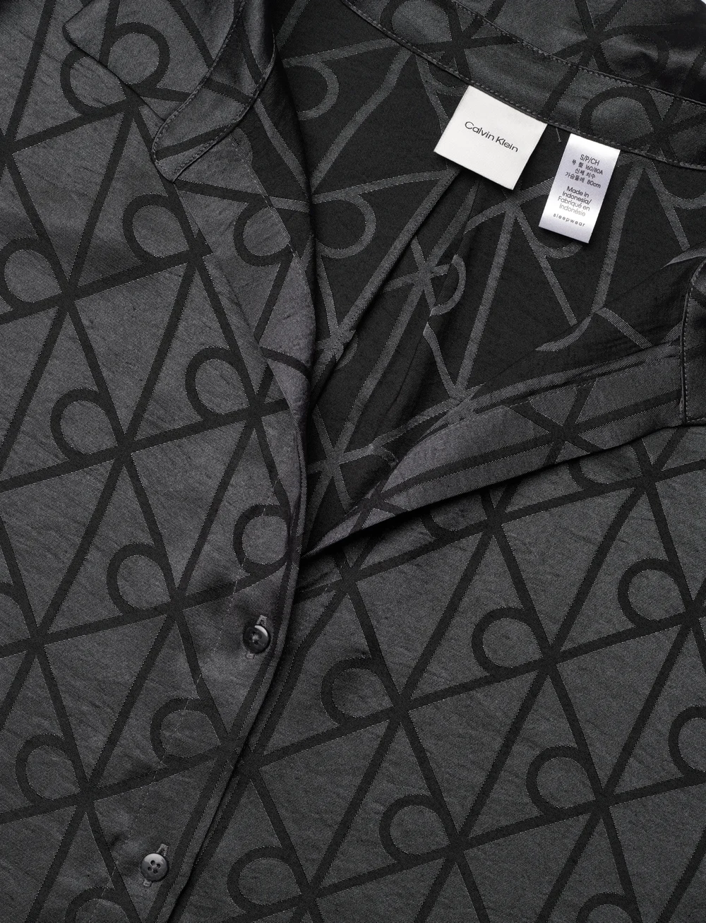 Calvin Klein - RELAXED AOP SHIRT - oberteile - 19519 giga satin shine emblem+black - 4