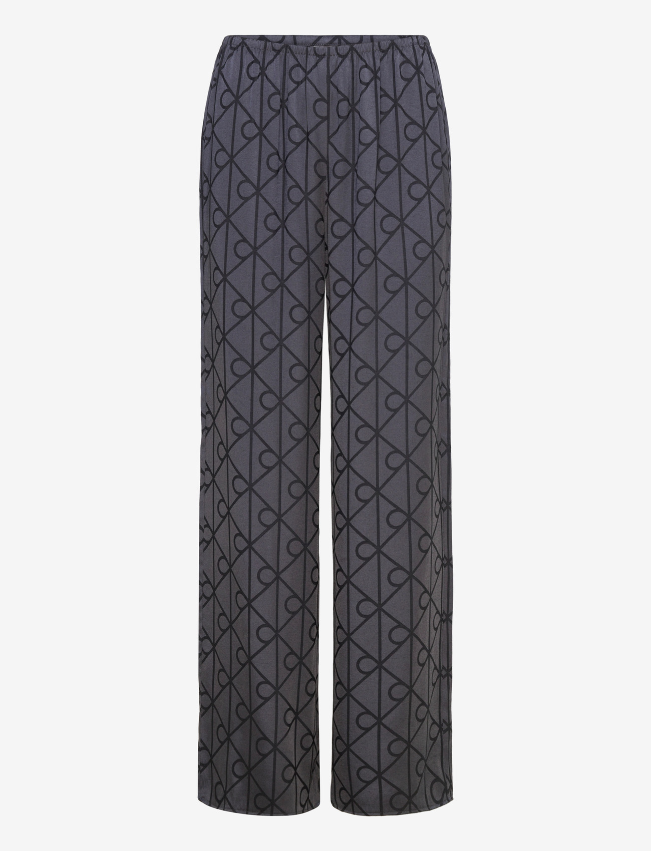 Calvin Klein - AOP PANT - pyjamasbyxor - 19519 giga satin shine emblem+black - 0