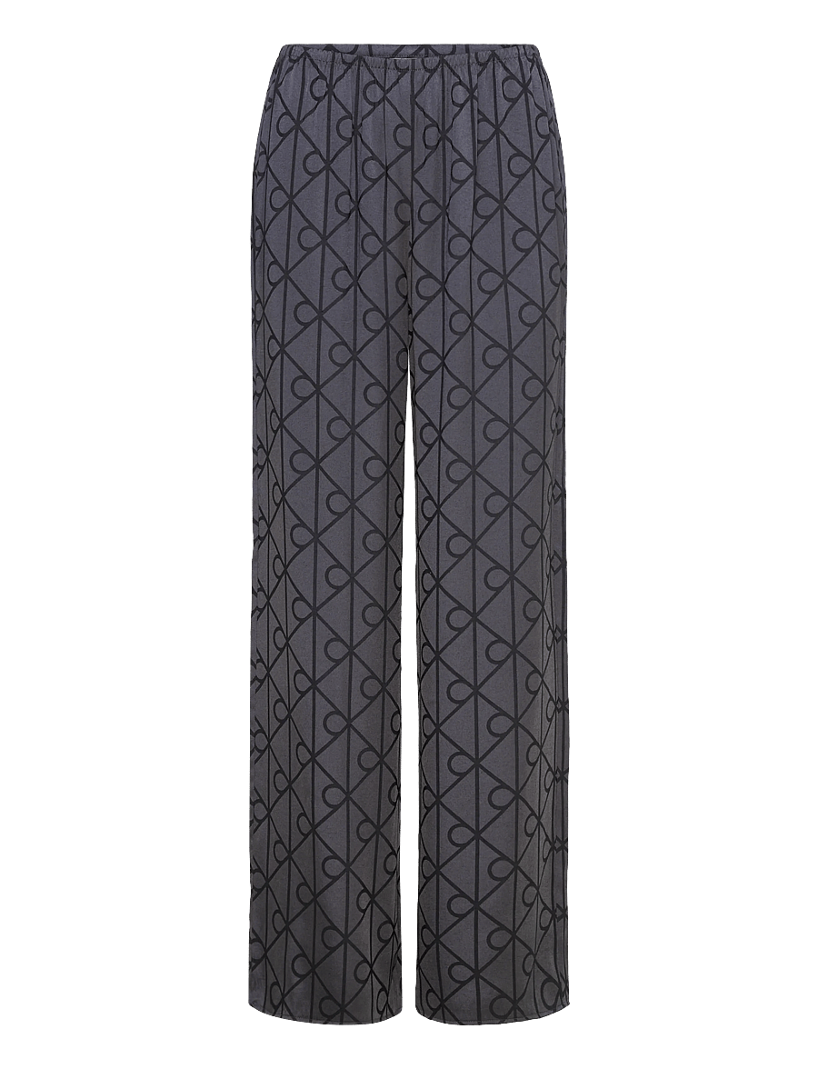 Calvin Klein - AOP PANT - natbukser - 19519 giga satin shine emblem+black - 0