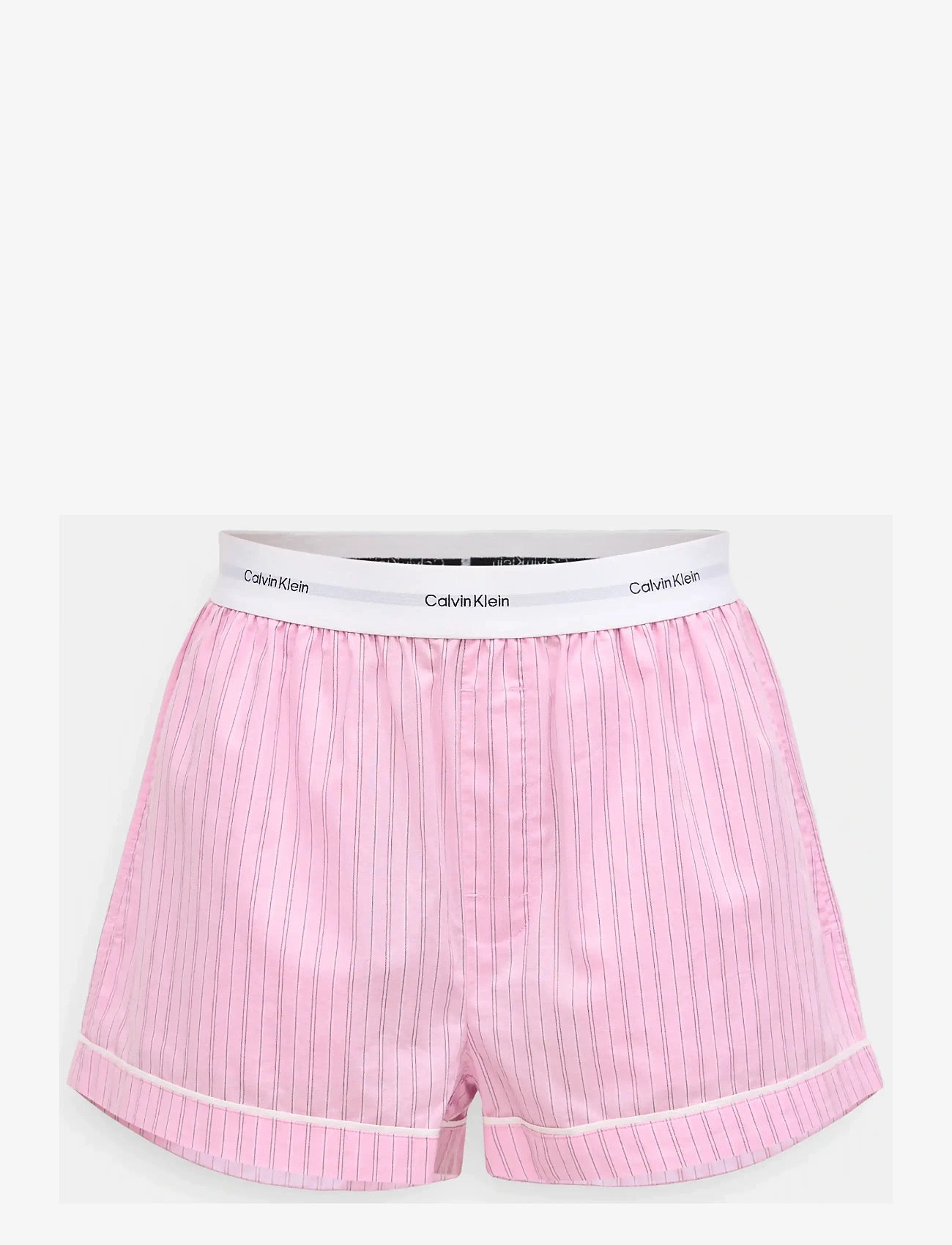 Calvin Klein V DAY POPLIN SHORT - Shorts - 19471 TRAIL STRIPE+PINK ESSENCE / pink/rose