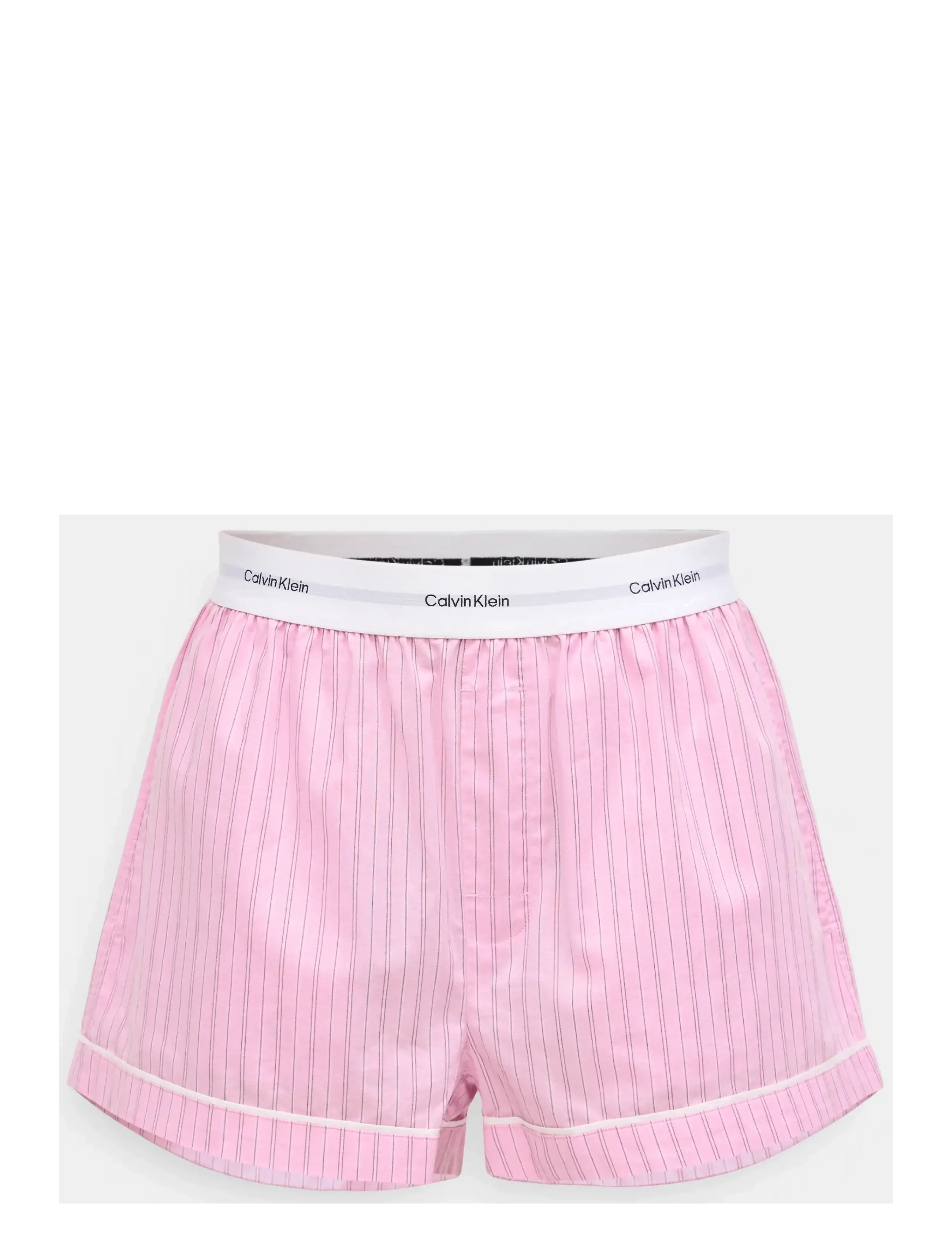 Calvin Klein V DAY POPLIN SHORT - Shorts - 19471 TRAIL STRIPE+PINK ESSENCE / pink/rose