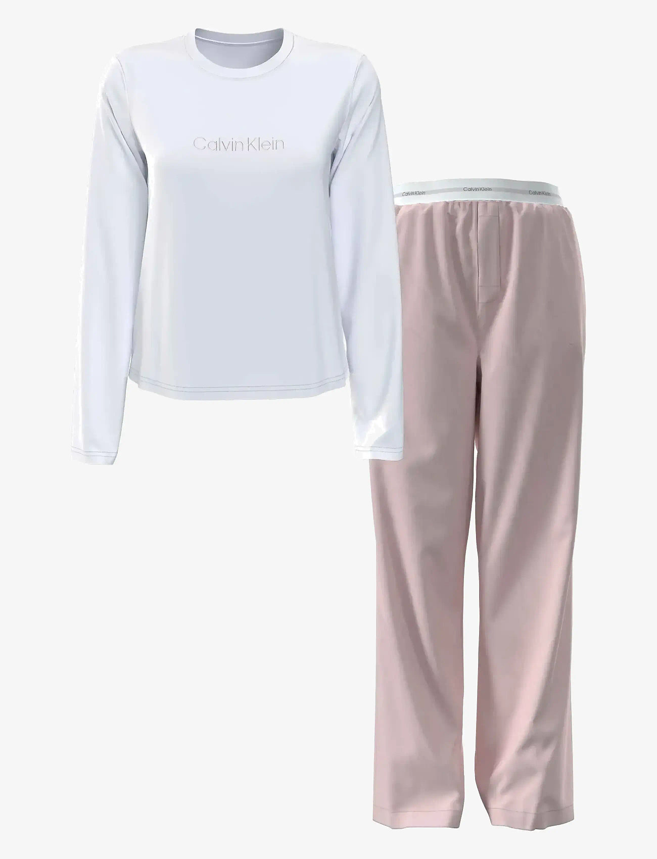 Calvin Klein - LS PANT SET - pidžaamad - classic white w potpourri - 0