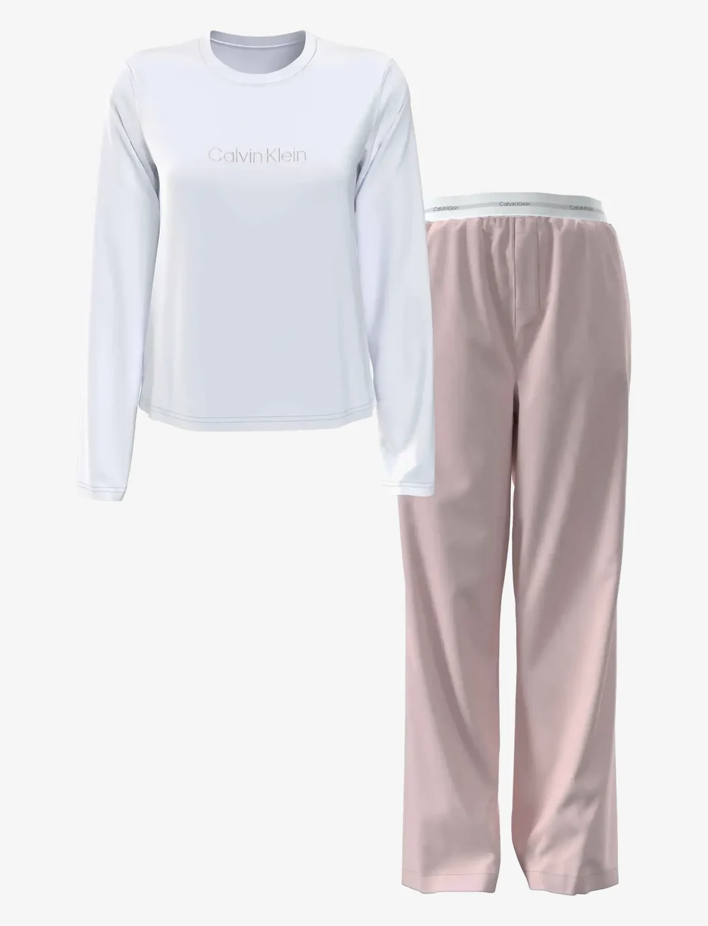 Calvin Klein - LS PANT SET - pyjamas - classic white w potpourri - 0