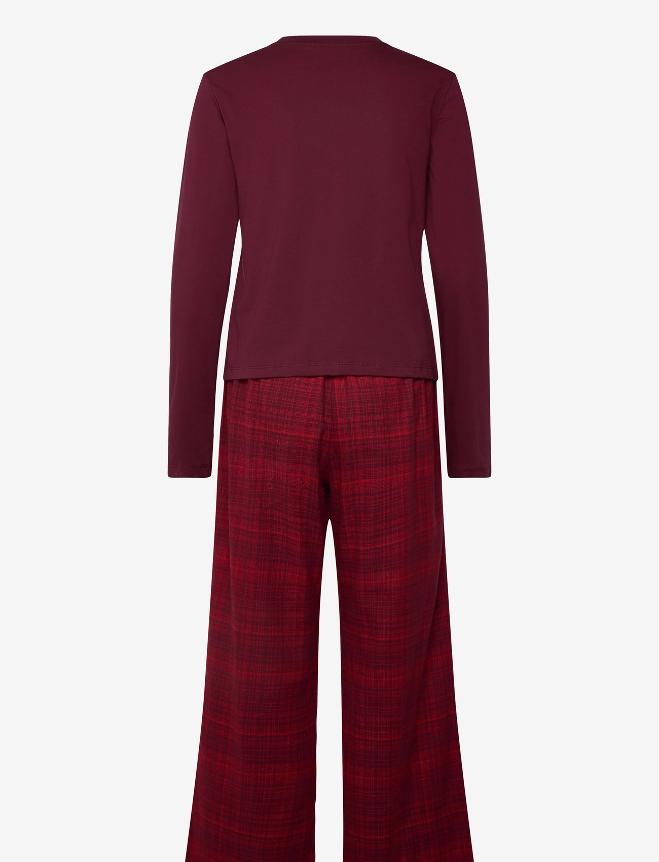 Calvin Klein - LS TEE FLANNEL PANT SET - christmas pyjamas - zinfandel w zinfandel jotted madras - 1